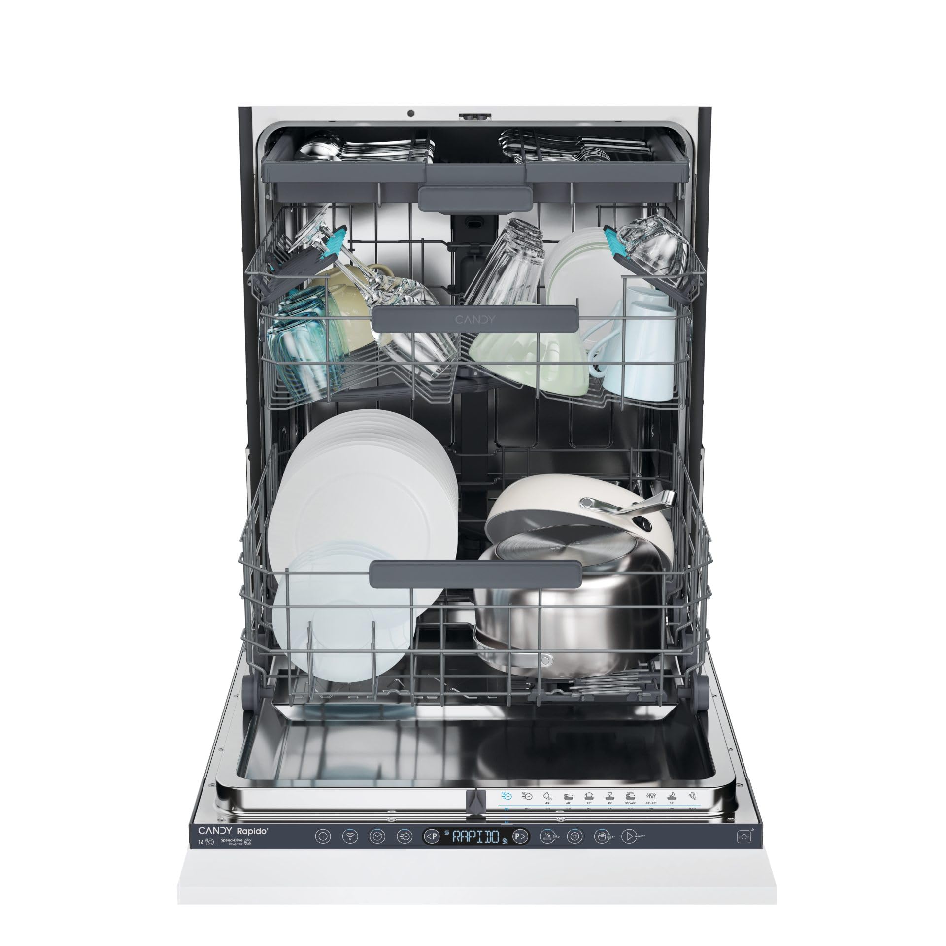 CS6C2S3PSA RapidO' - Lavastoviglie da Incasso 60 cm, a Scomparsa Totale, Wifi, 16 Coperti, Classe energetica C