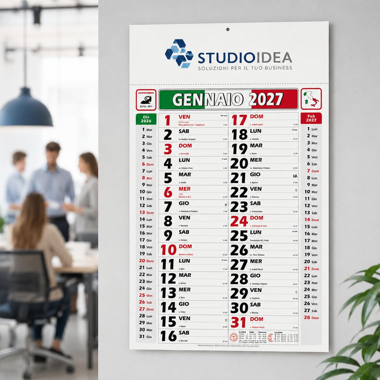 Calendari Personalizzati 2026 in Stock da 100 Pezzi Olandesi Grandi da Muro Notes sul Retro per Gadget Pubblicitari di Fine Anno e come Omaggio per i Clienti o Regali Aziendali | PA432
