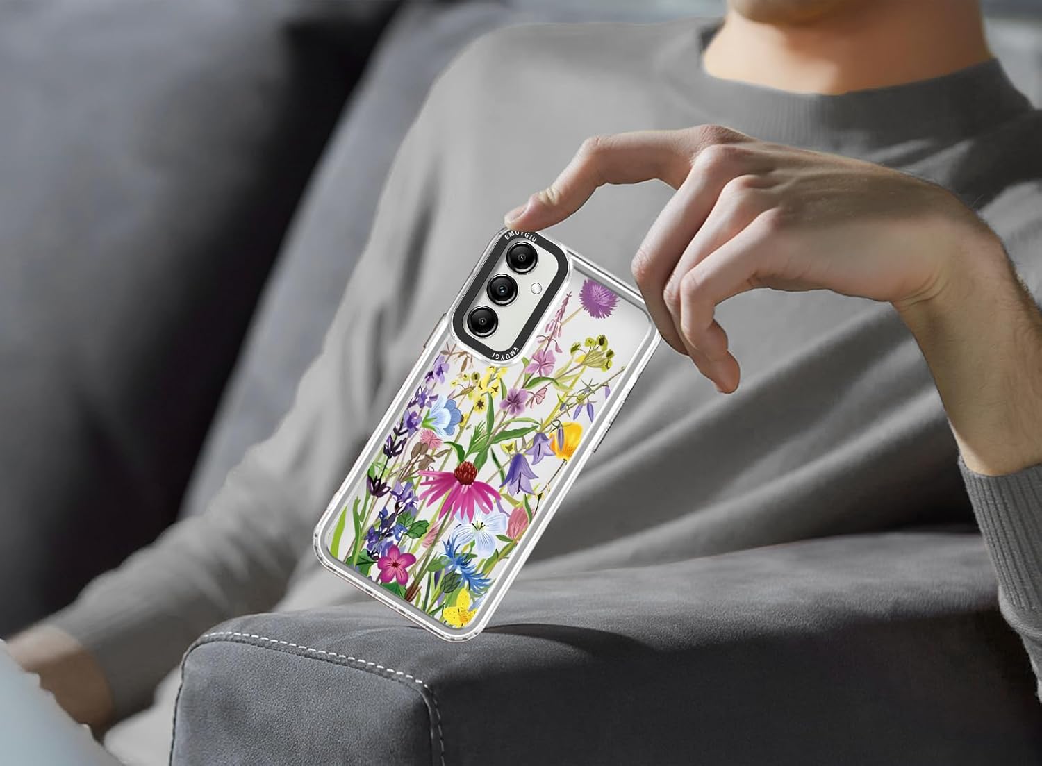 for Samsung Galaxy A16 Case [Buffertech 6.7ft Military-Grade Drop Protection] [Anti Peel Off Tech] Clear TPU Bumper 5G Phone Case Cover Design (Blooming Flowers) - Image 8