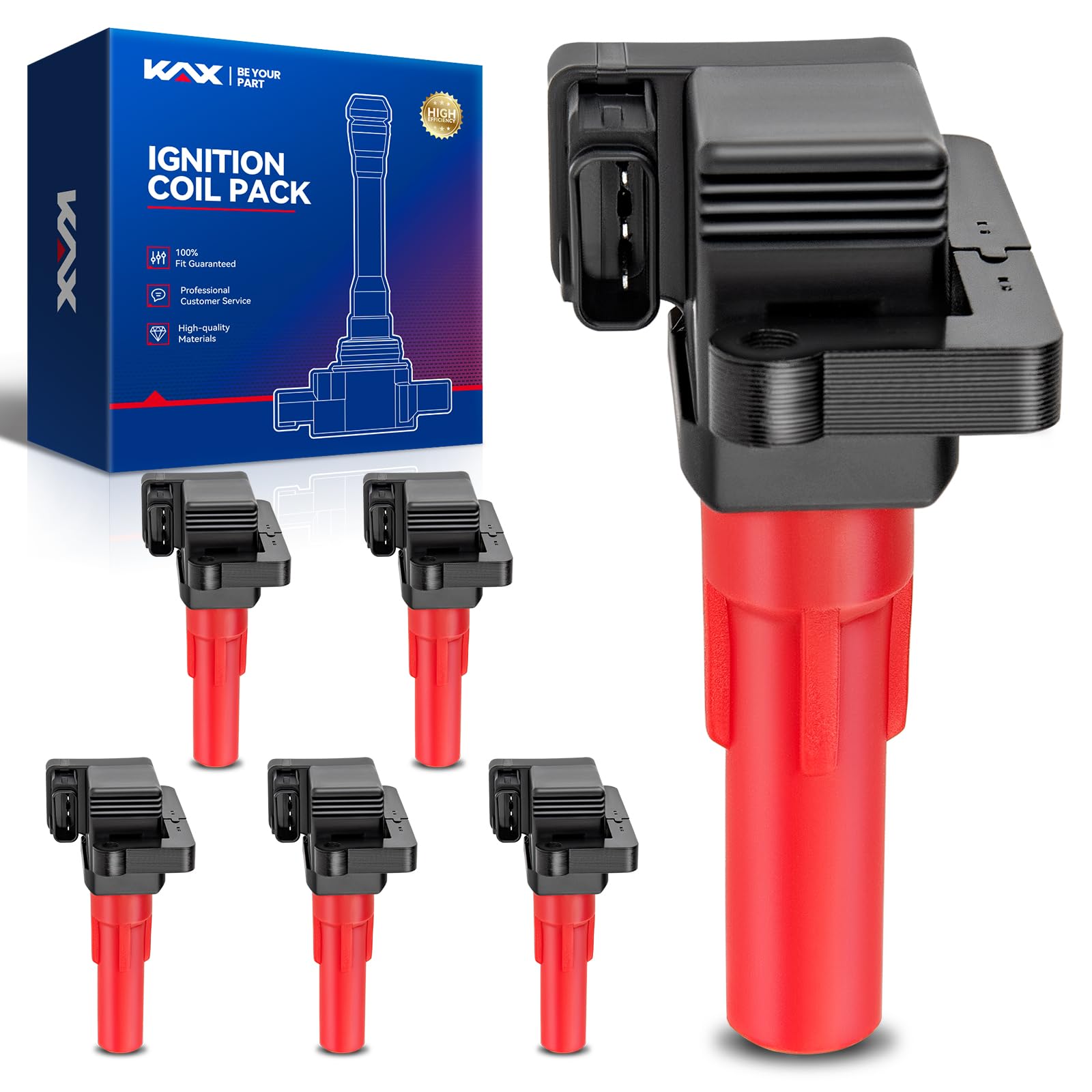 KAX Pack of 6 UF287 Ignition Coil Set for Subaru Outback 2001-2009 3.0L, B9 Tribeca 2006-2007, Tribeca 2008-2009, Legacy 2008-2009 3.0L, UF287
