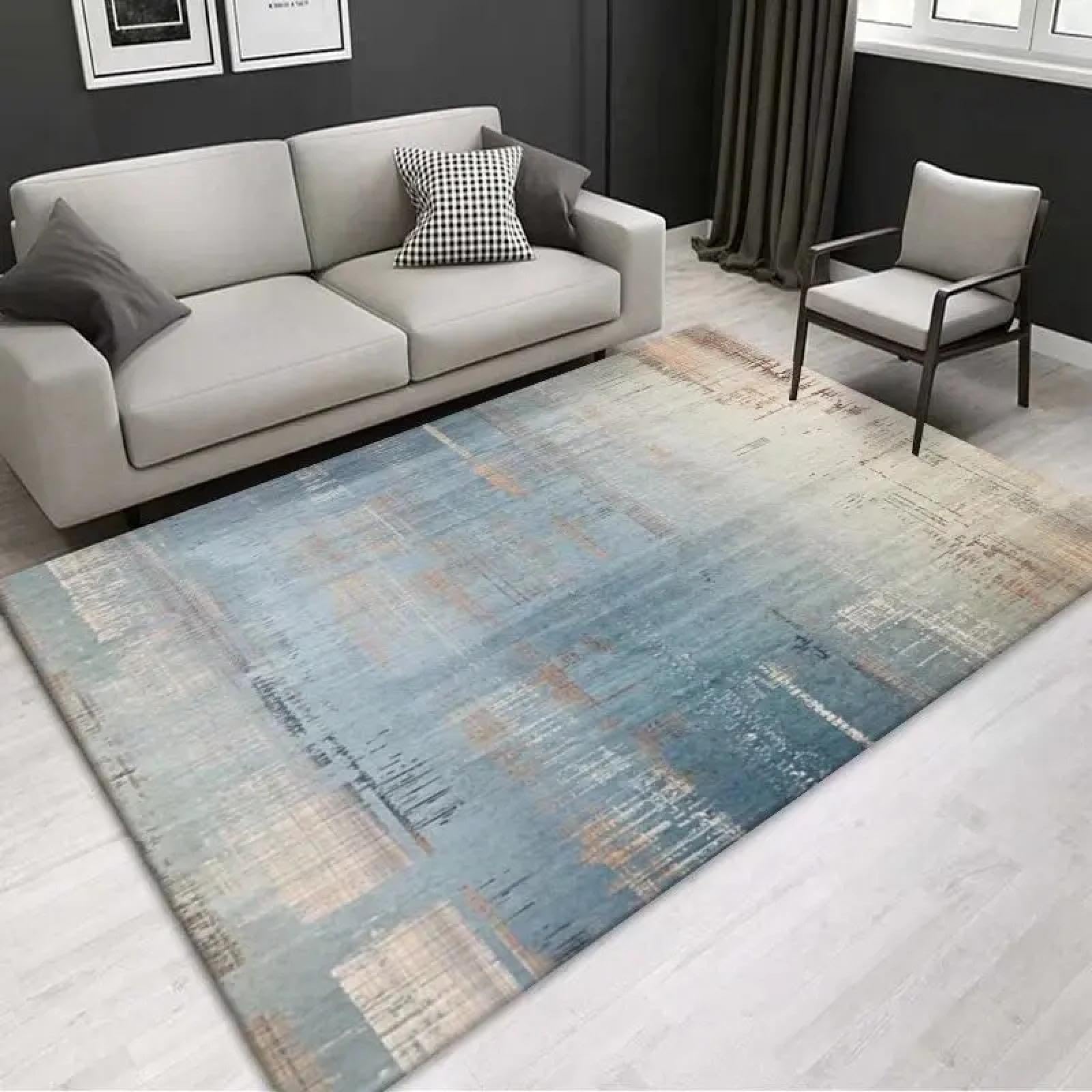 Tappeto colorato nordico moderno astratto per soggiorno 70x140 cm Tappeto antiscivolo lavabile per camera da letto, ingresso, sala da pranzo, cucina, ufficio Tappetino morbido
