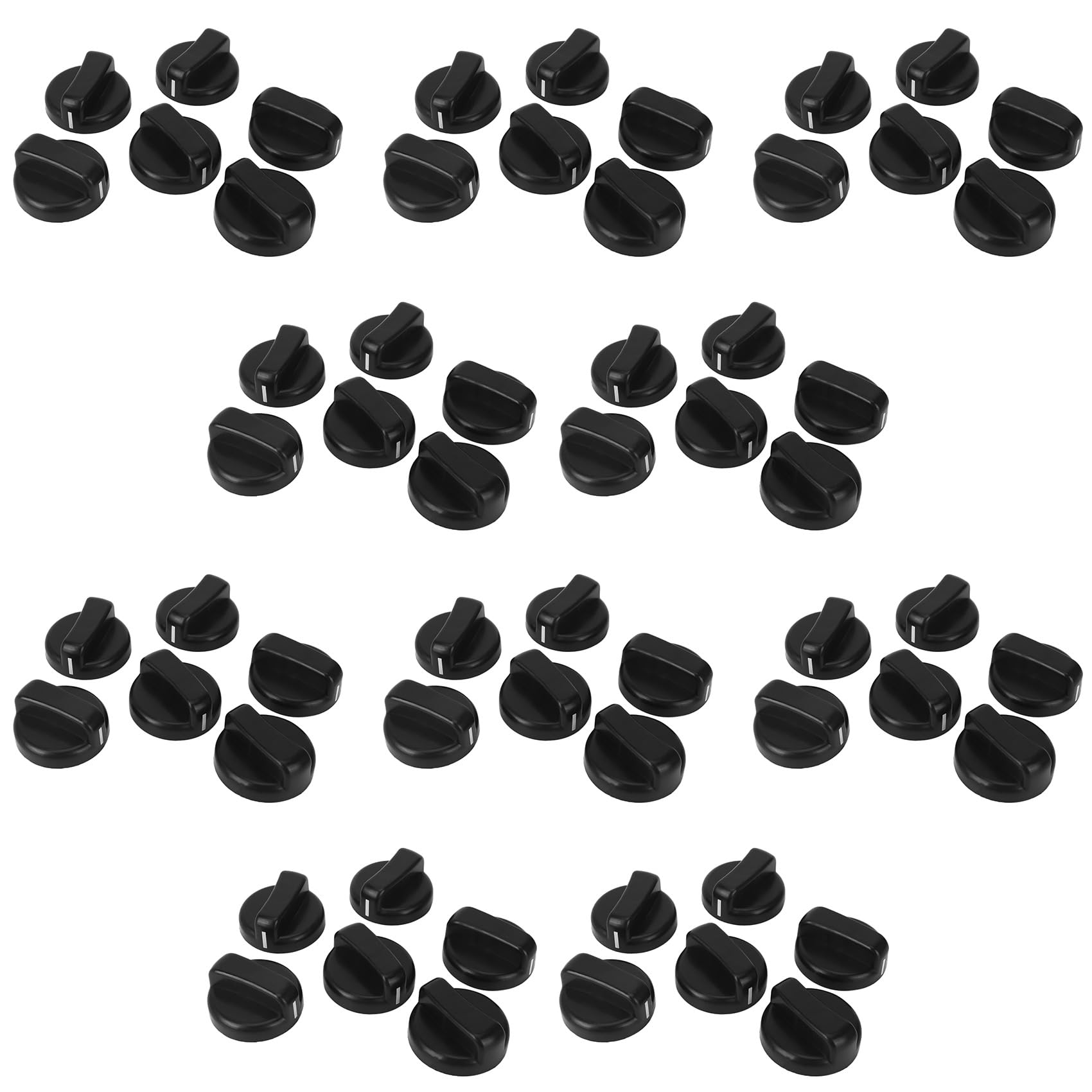 Jnchdghwa Black 60 Pcs Kitchen Plastic Gas Stove Cooker Control Knobs