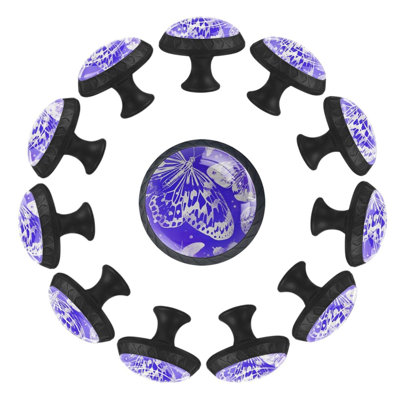 Poignées de meuble papillon violet en cristal pour remplacer un bouton usé