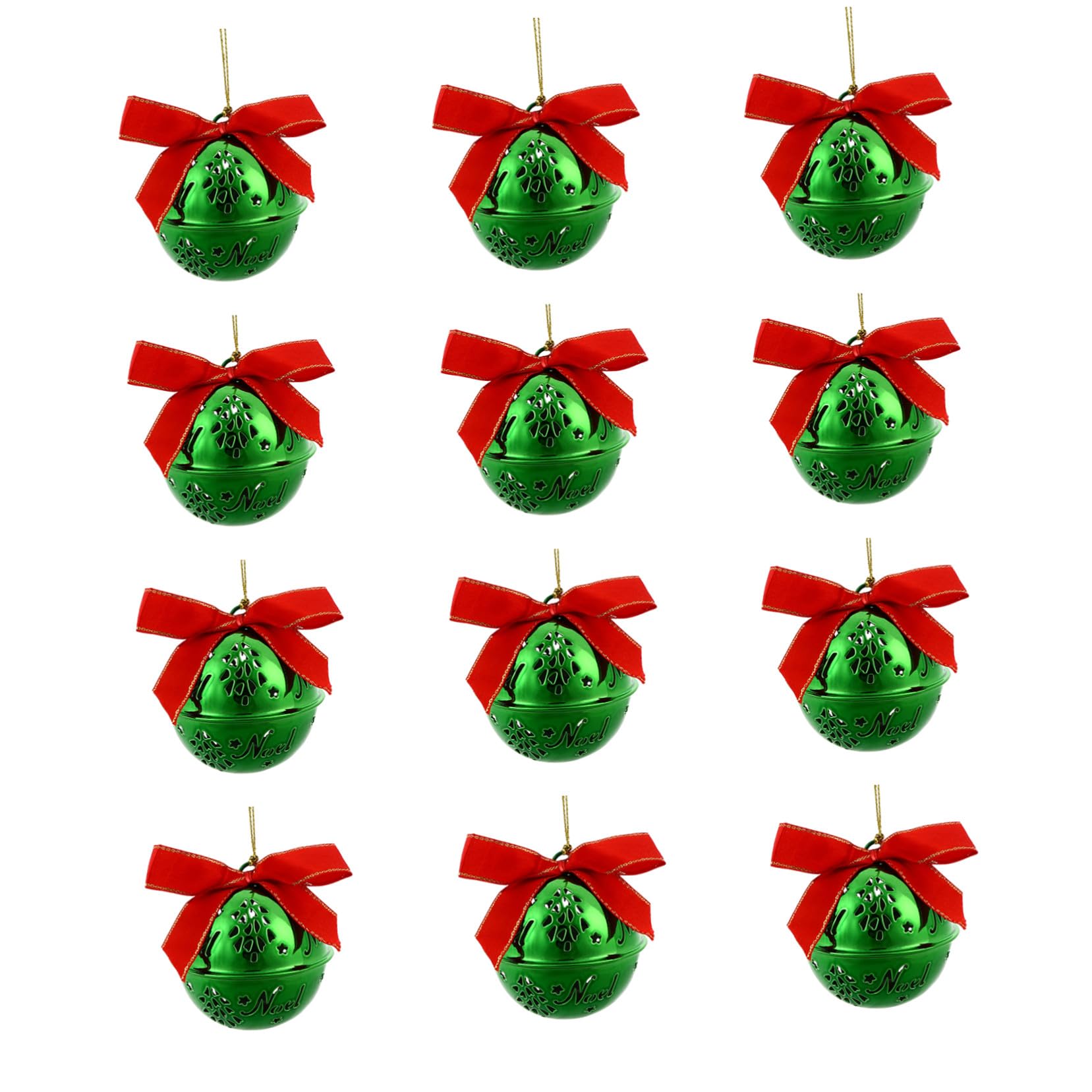 12 Pezzi Campanelle Natalizie in Verde Decorazioni Appese per Albero Natale Sospesi Resistenti per e Negozio Regalo Festivo Originale