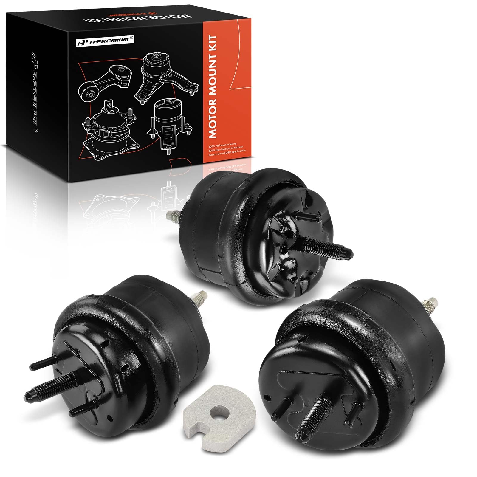 A-Premium 3PCS Engine Motor Mount and Transmission Mount Kit Compatible with Ford Five Hundred 2005-2007, Freestyle 2005-2007 & Mercury Montego 2005-2007, 3.0L, Replace# 5F9Z6068A, 5F9Z6038BA