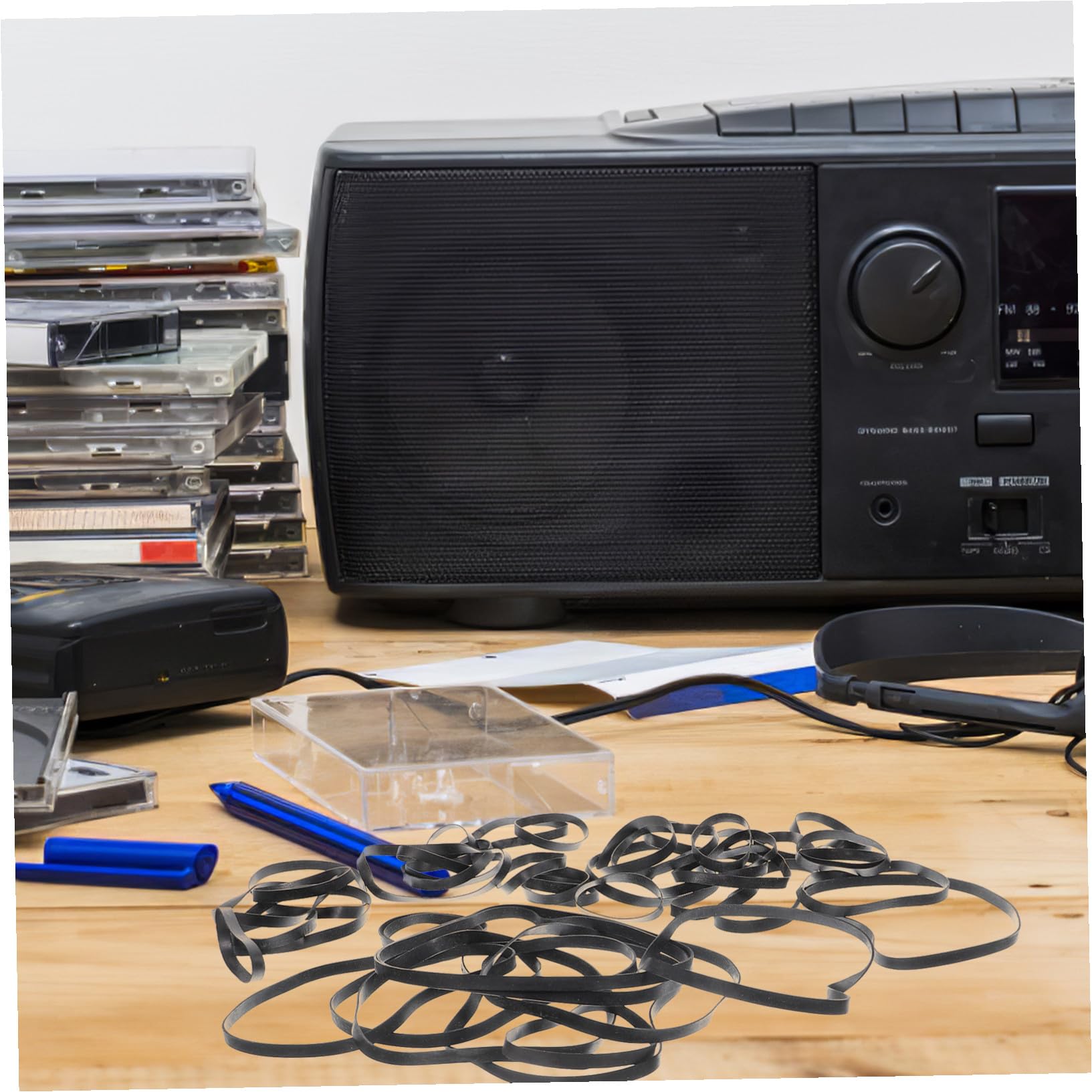 50 pezzi Cinghie in Gomma per Registratori Cassette Piatte Resistenti Kit Ricambio per Lettori Videoregistratori e Dvd Drive Cinghie Anti-deformazione per Uso Quotidiano e