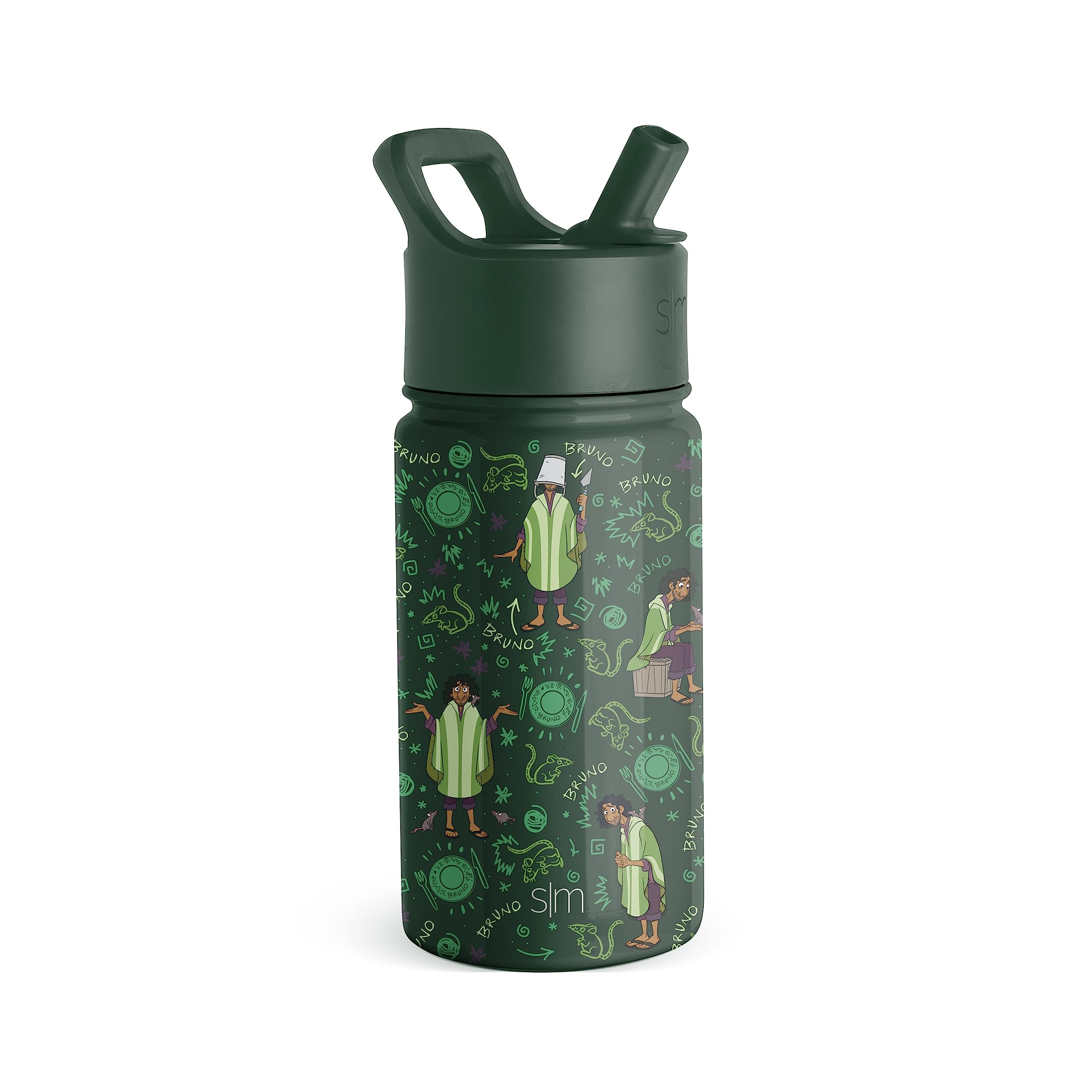 Simple Modern Encanto Bruno Children's Water Bottle with Straw Lid Insulated Stainless Steel Reusable Gift for School Toddler Girls Boys Summit Collection 400ml Encanto Oh,