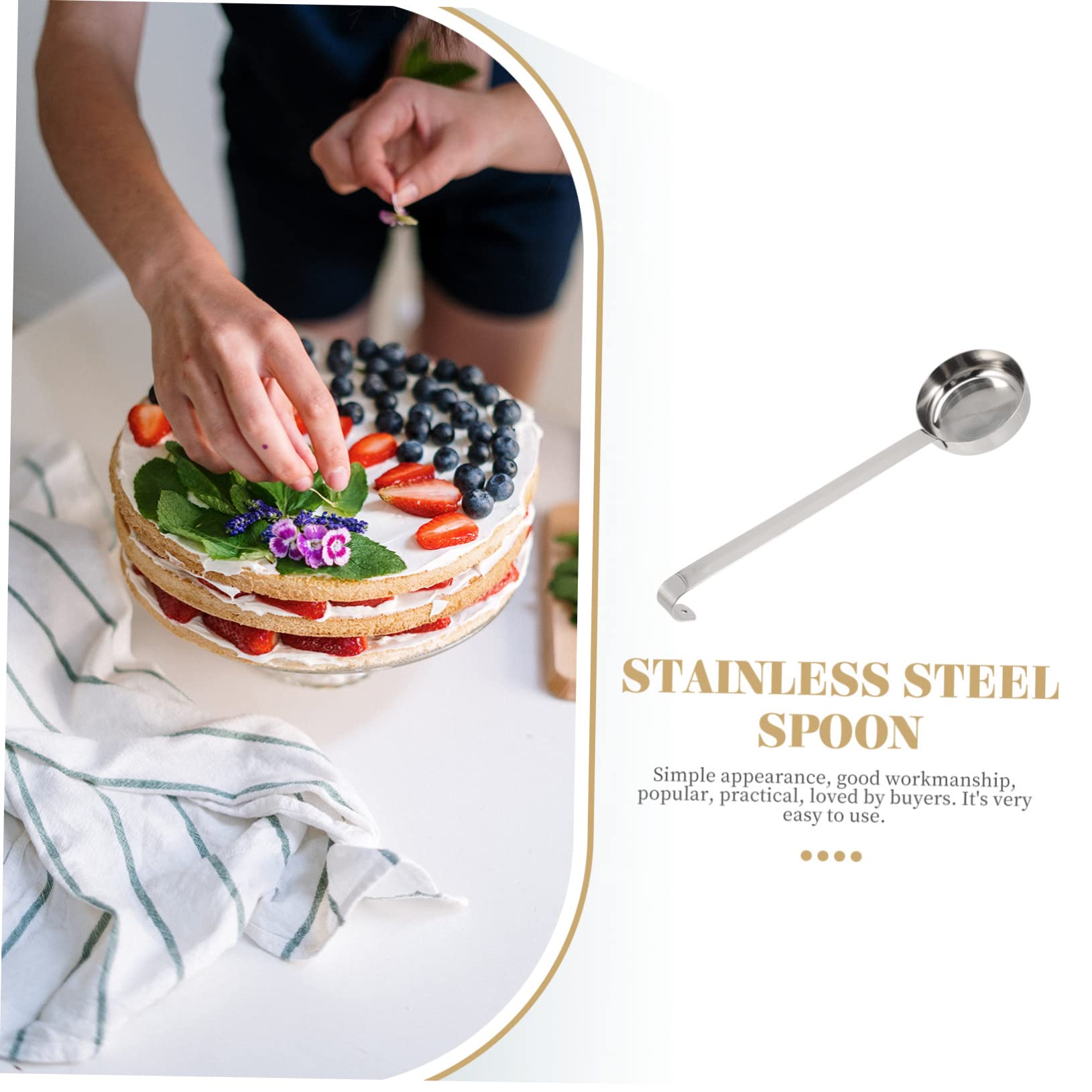 ULTECHNOVO 6 Pezzi Cucchiaio Piatto per Salsa Acciaio Inossidabile Misuratore per Pizza e Salse Design Ergonomico e Resistente Utensile per Cucina da Ristorante Facile da e Riutilizzabile