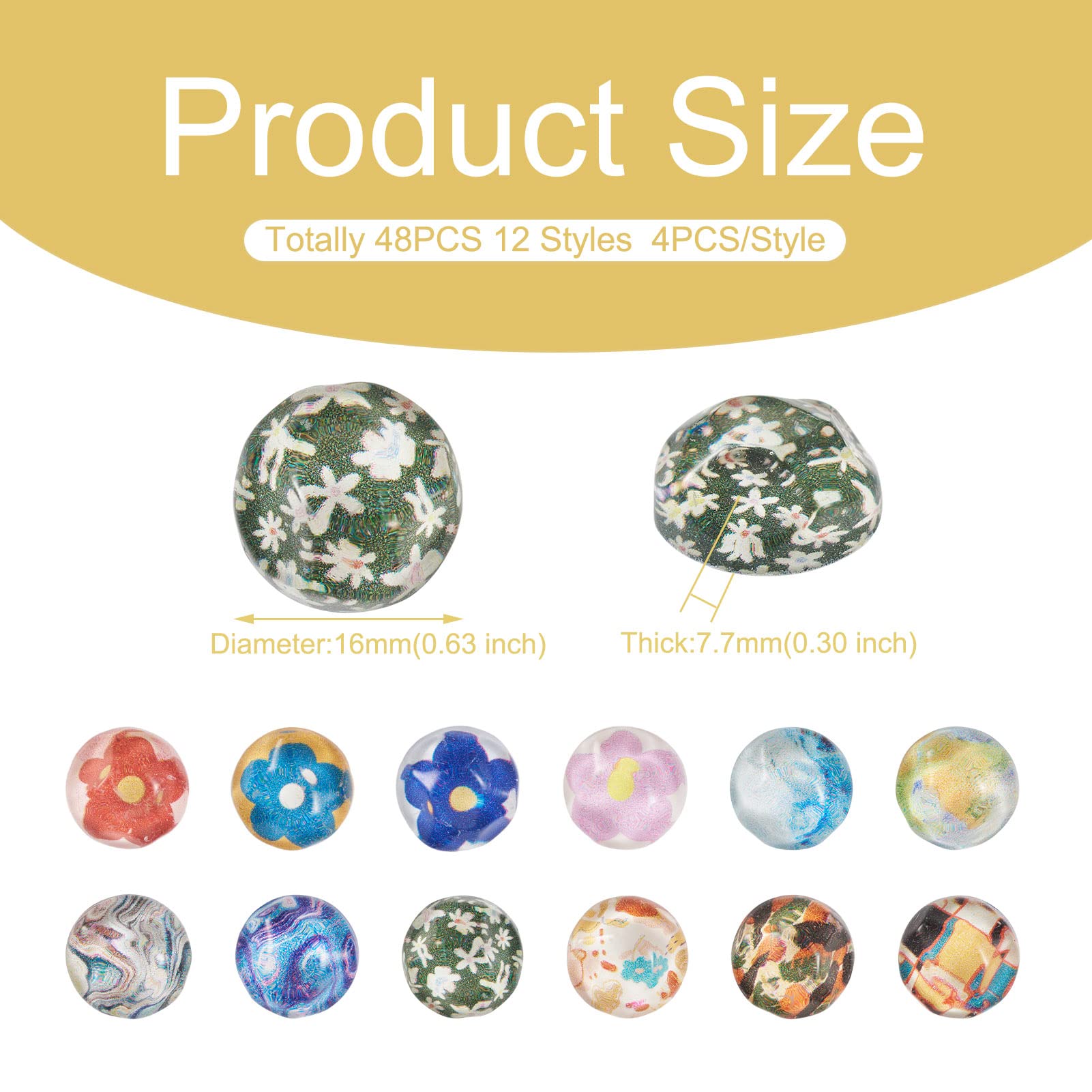 30 Cabochon Fiore In Resina – Retro Piatto – Mix Colori Pastello 24mm – Per Gioielli Fai Da Te E Decorazioni