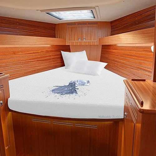 Funda protectora de colchón XL V Berth, color blanco, se adapta a bolsillos de hasta 6 pulgadas de profundidad, 100% impermeable en XL V, estilo