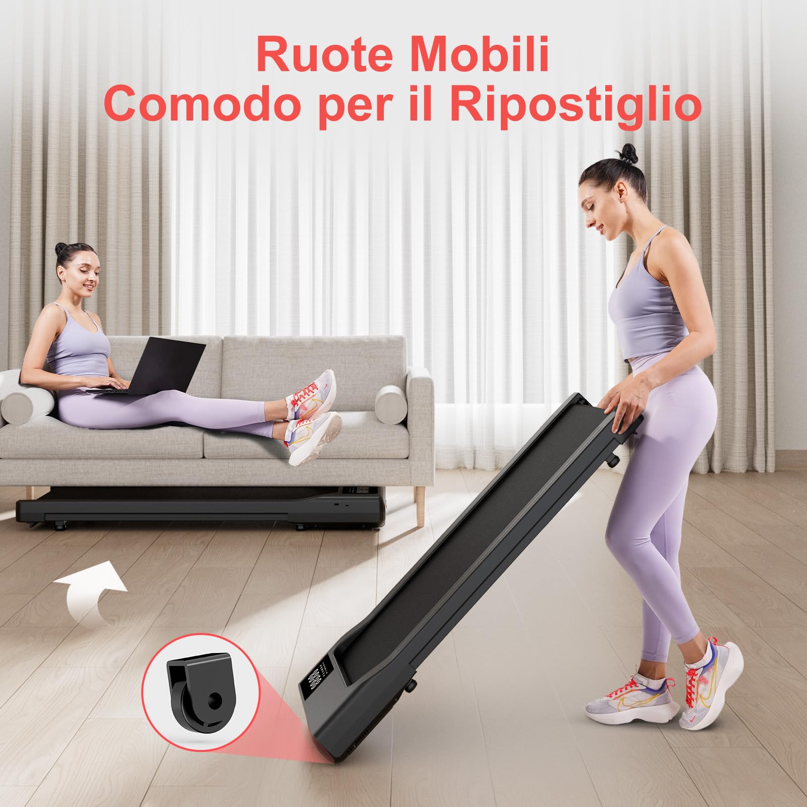 Superun Raceable Walking Pad Adatto per Machine High-Tech, Capacità 159KG Tapis Roulant della Scrivania, Tapirulan con App Control con Corsi di Allenamento e Corse Multi-Runner