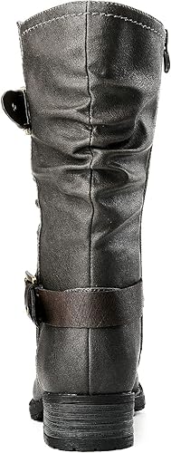 Vista 5 de GLOBALWIN - Botas de vestir a media pantorrilla para mujer, botas de motociclista para mujer