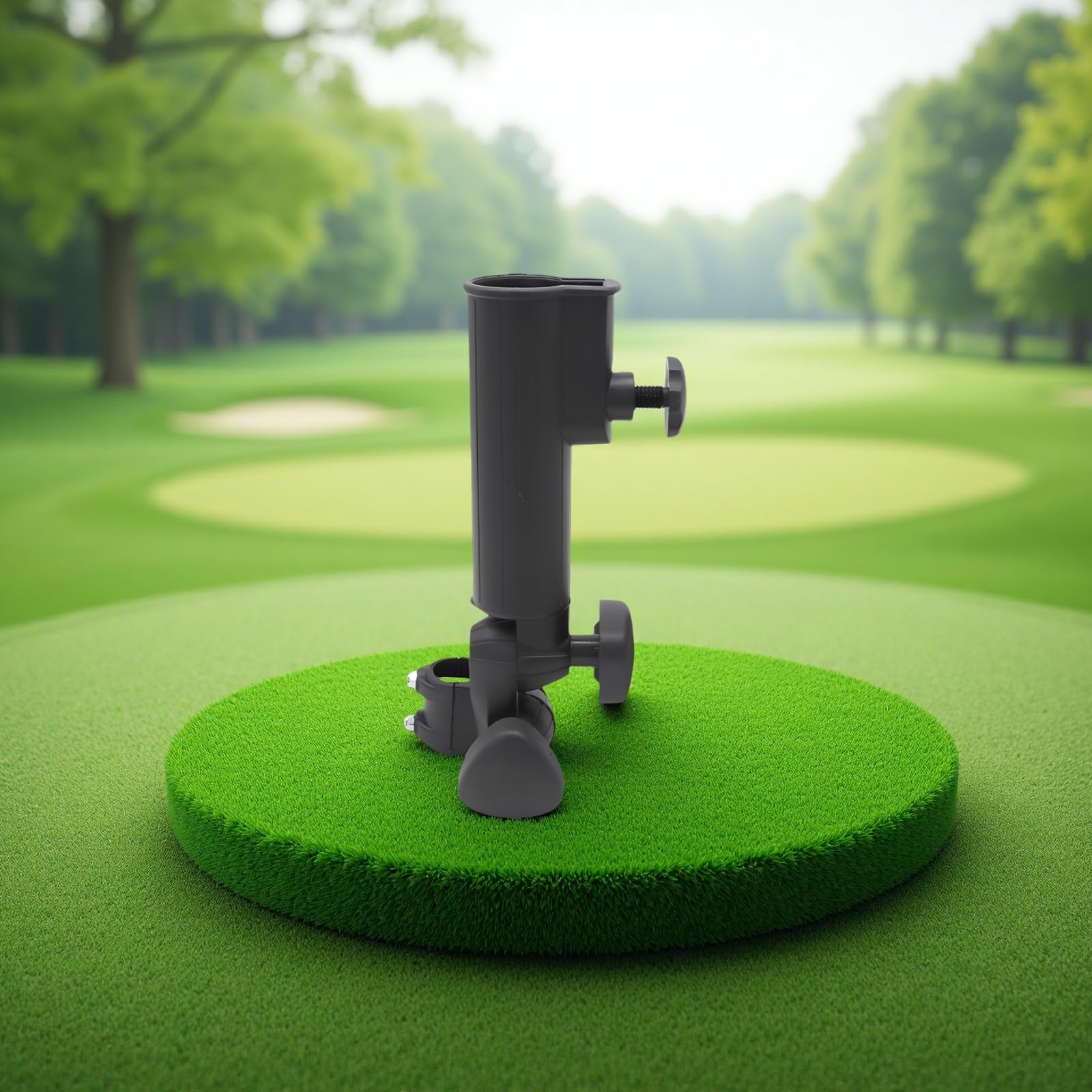 Golf-Pushcart-Schirmhalter, universelle verstellbare Schirmbefestigung mit Standfuß, freihändiges Design, leichte Kunststoffhalterung für Golftrolley und Schirm, für Sonne und Regen