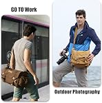 Cwatcun Sac de l'appareil photo Lightweight Vintage Waterproof Toile Shockproof Camera Epaule Messenger Bag Compatible pour Canon Sony Nikon DSLR SLR (Petit, 1.0 Café)