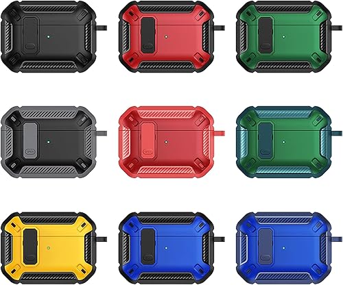 Miniatura 9 de Meliya Funda para AirPods Pro de 21 generación con kit de limpieza y llavero, protección completa automática emergente con bloqueo seguro para Apple