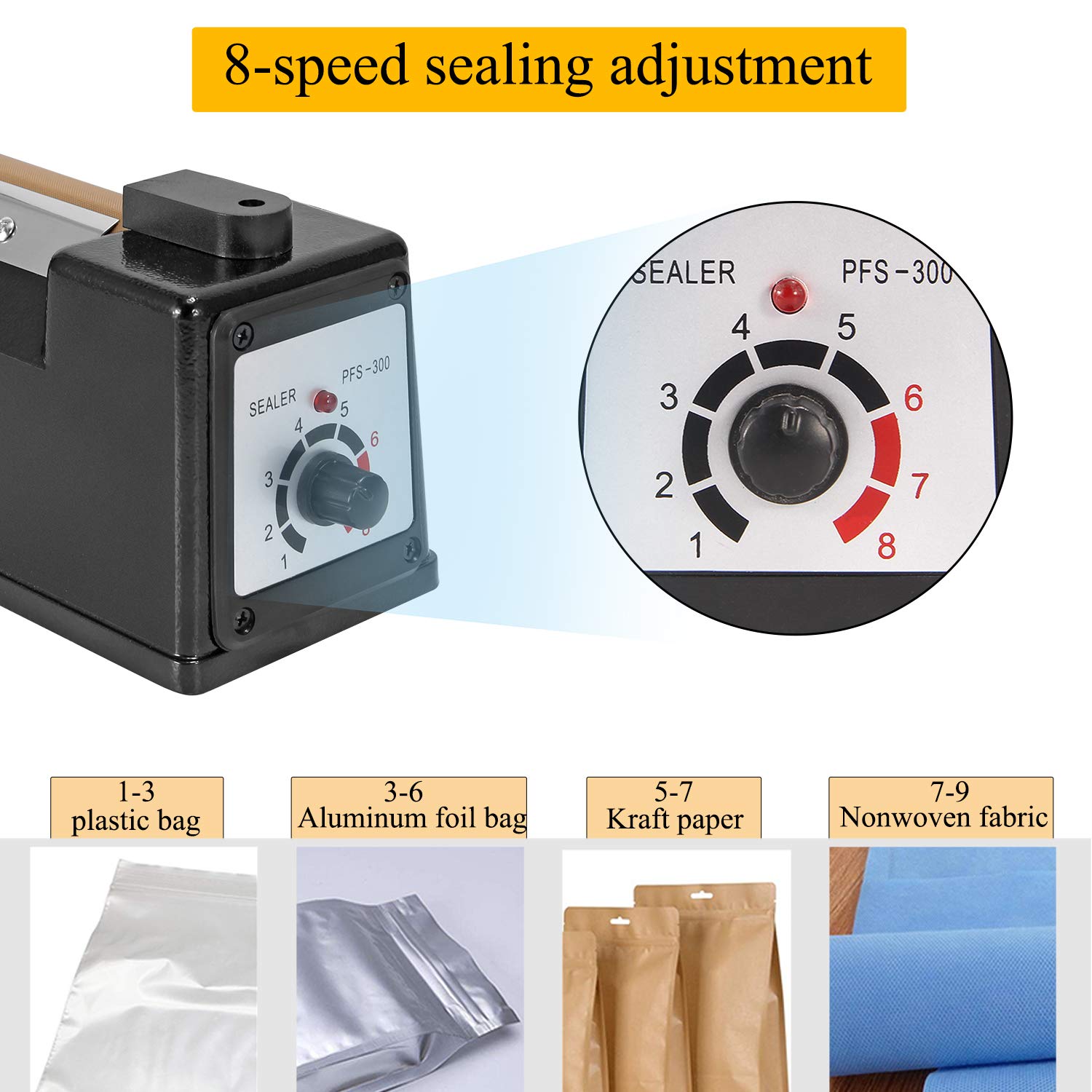 Hanchen Heißsiegelmaschine 200mm - Impuls Schweißgerät Für Verpackungen