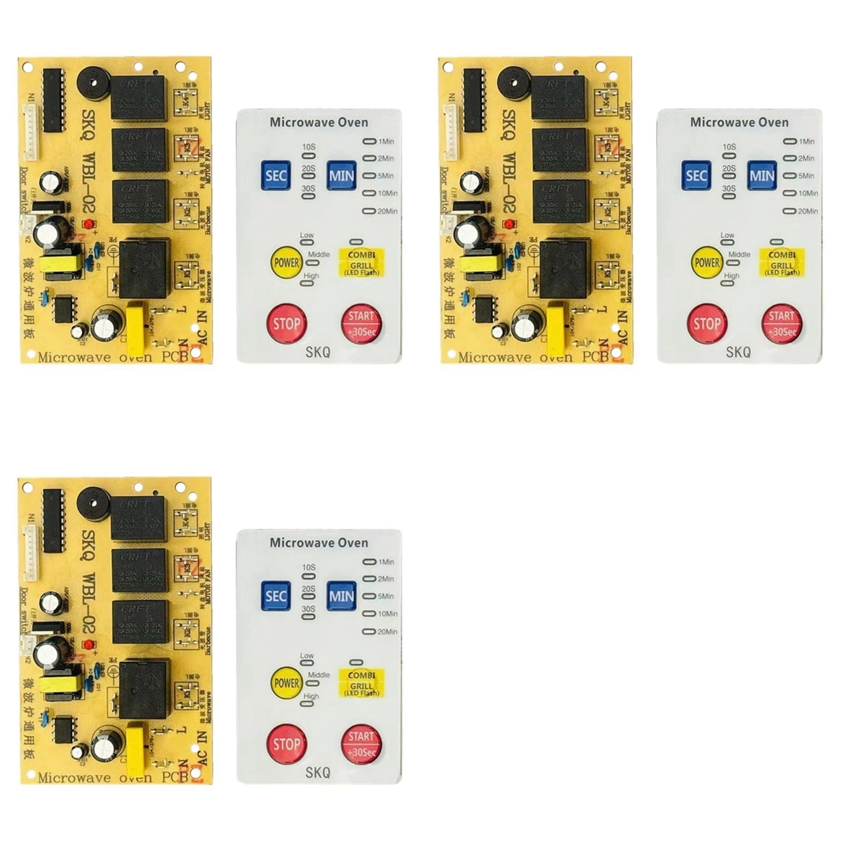 Hndhbfgrt 3X Universal Microwave Power Supply Control Board Repair Computer Microwave Oven Computer Board Membrane Keypad