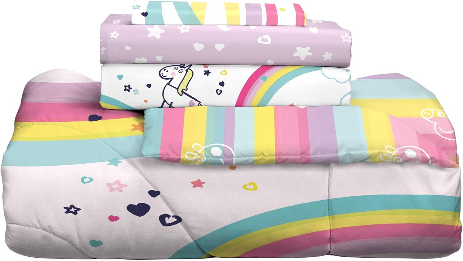 Free Shipping Over $50 Franco Kids Bedding Super Soft Microfiber Comforter and Sheet Set, 4 Piece Twin Size, Peppa Pig