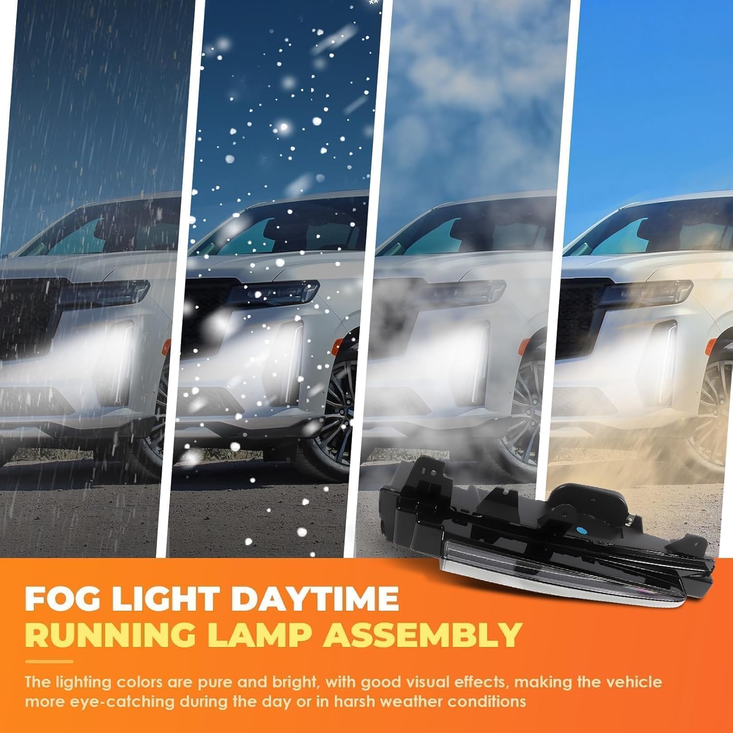 DRL Left Fog Light Assembly Compatible with Escalade 3.0L 6.2L 2021 2022 2023 2024 Driver Side Daytime Running Lamp and Turn Signal Light W/Bulb 85117442 GM2562121