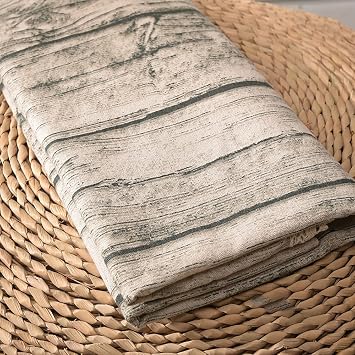 Sheicon Cotton Linen Blend Fabric by the Yard 60" Wide Floral Printed Decorative Fabric for DIY Projects and Tablecloth Making Color Bark Size 1 Yard