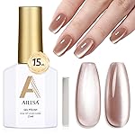 AILLSA Cat Eye Gel Nail Polish Nude Glitter Crystal Polish with Magnet, Jelly Glass Holographic Nail Polish Pearl Shimmer Reflective Translucent Color U V Gel Salon DIY at Home 0.5 OZ GF30