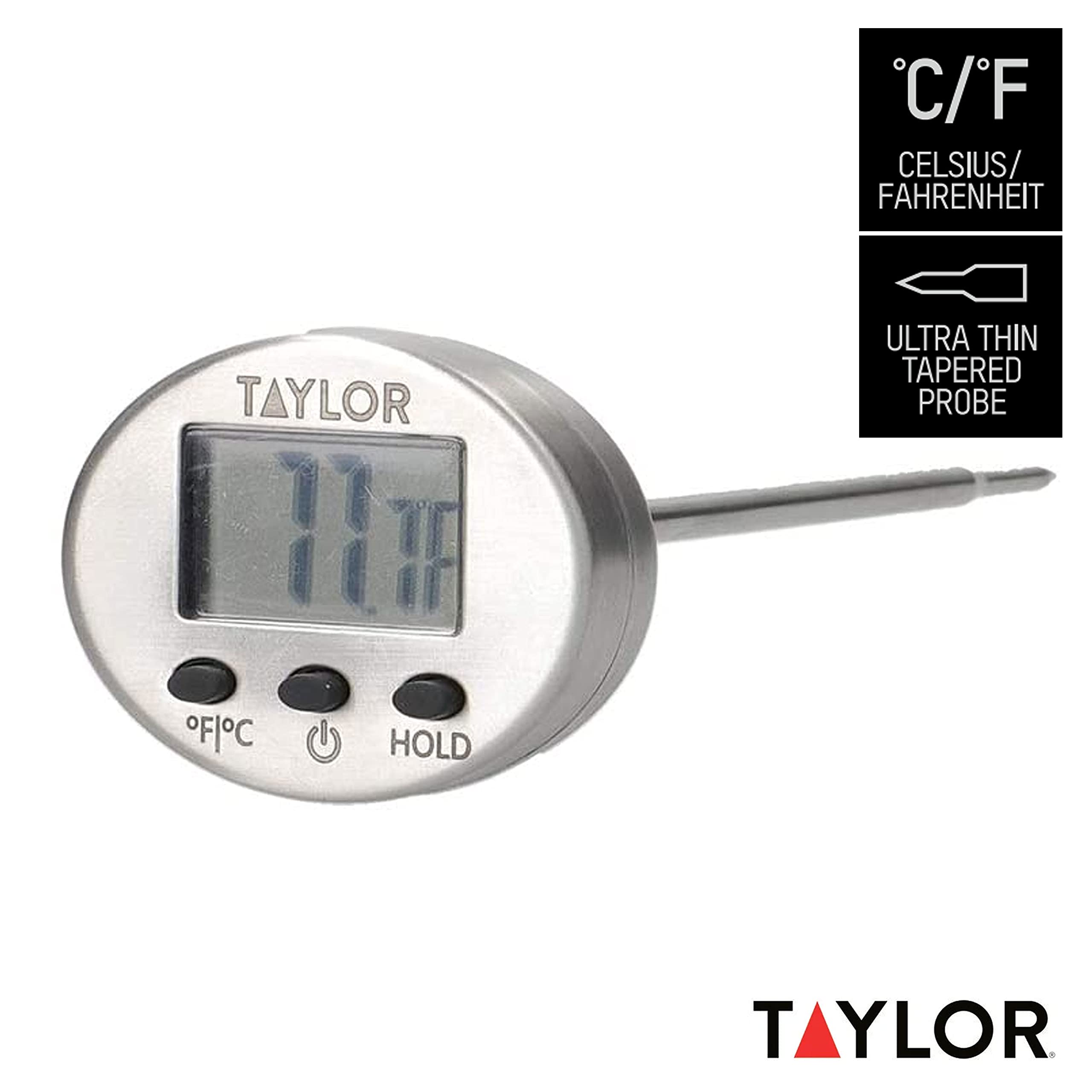 Taylor Pro cyfrowy miernik temperatury z osłoną ochronną, stal nierdzewna, zakres od -40°C do 232°C