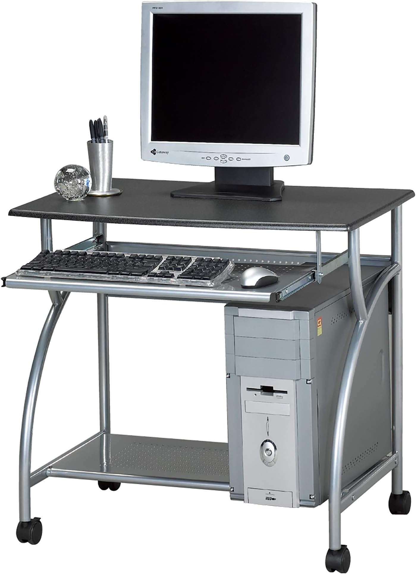 SafcoMayline Group Mobile Workstation, Wood, Metallic Gray Paint/Anthracite Thermofoil, Anthricite