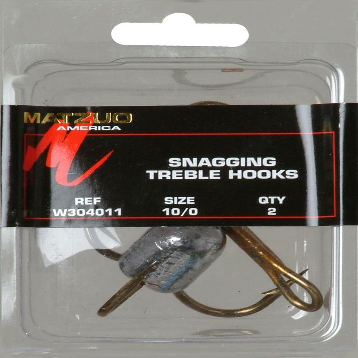 Matzuo Snagging Weighted Treble Hooks, Black Chrome, 10/0, Hooks