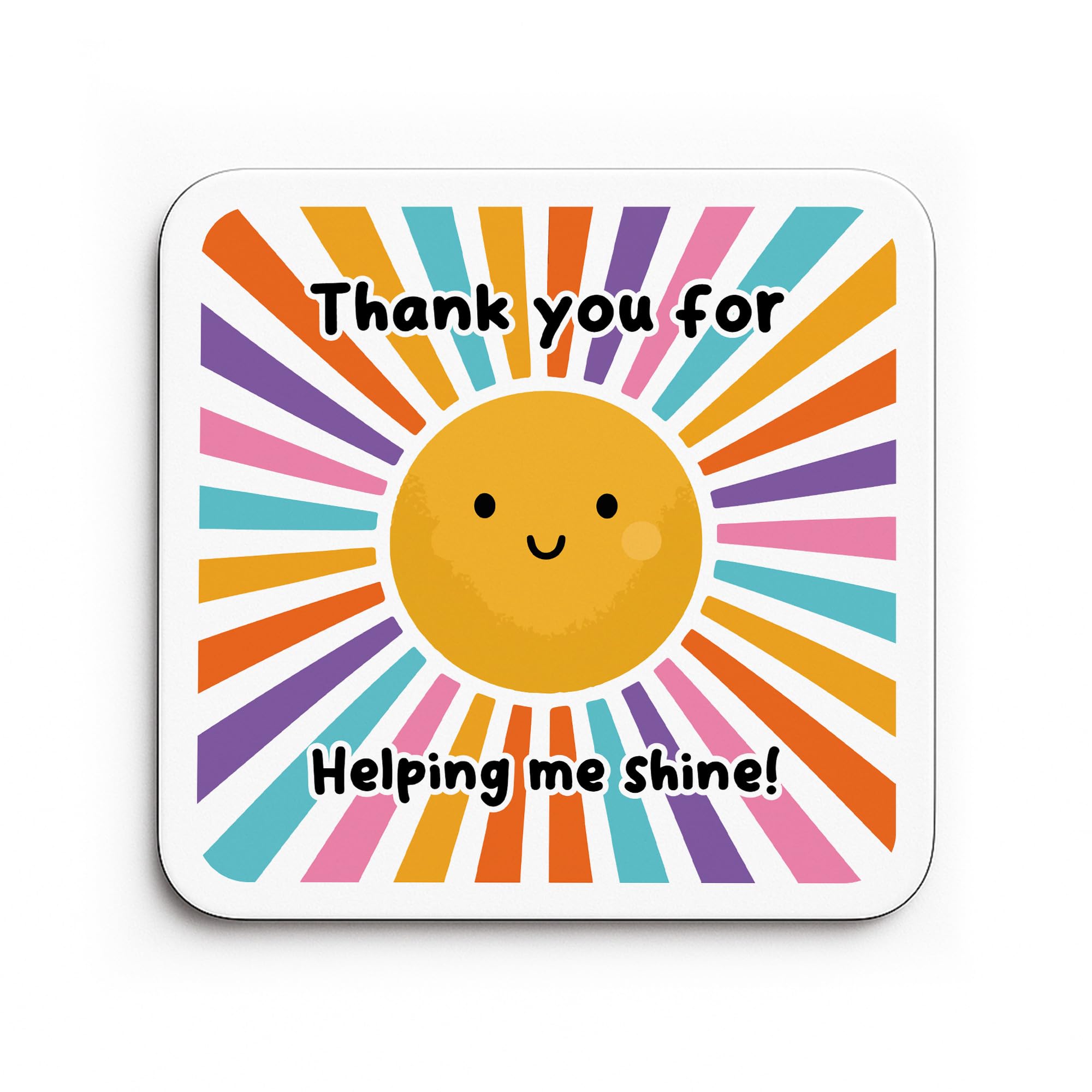 Red Ocean Thank You Gift For Teacher Keepsake Thank You For Helping Me Shine Coaster Teacher Appreciation Gift Women Men Novelty Leaving