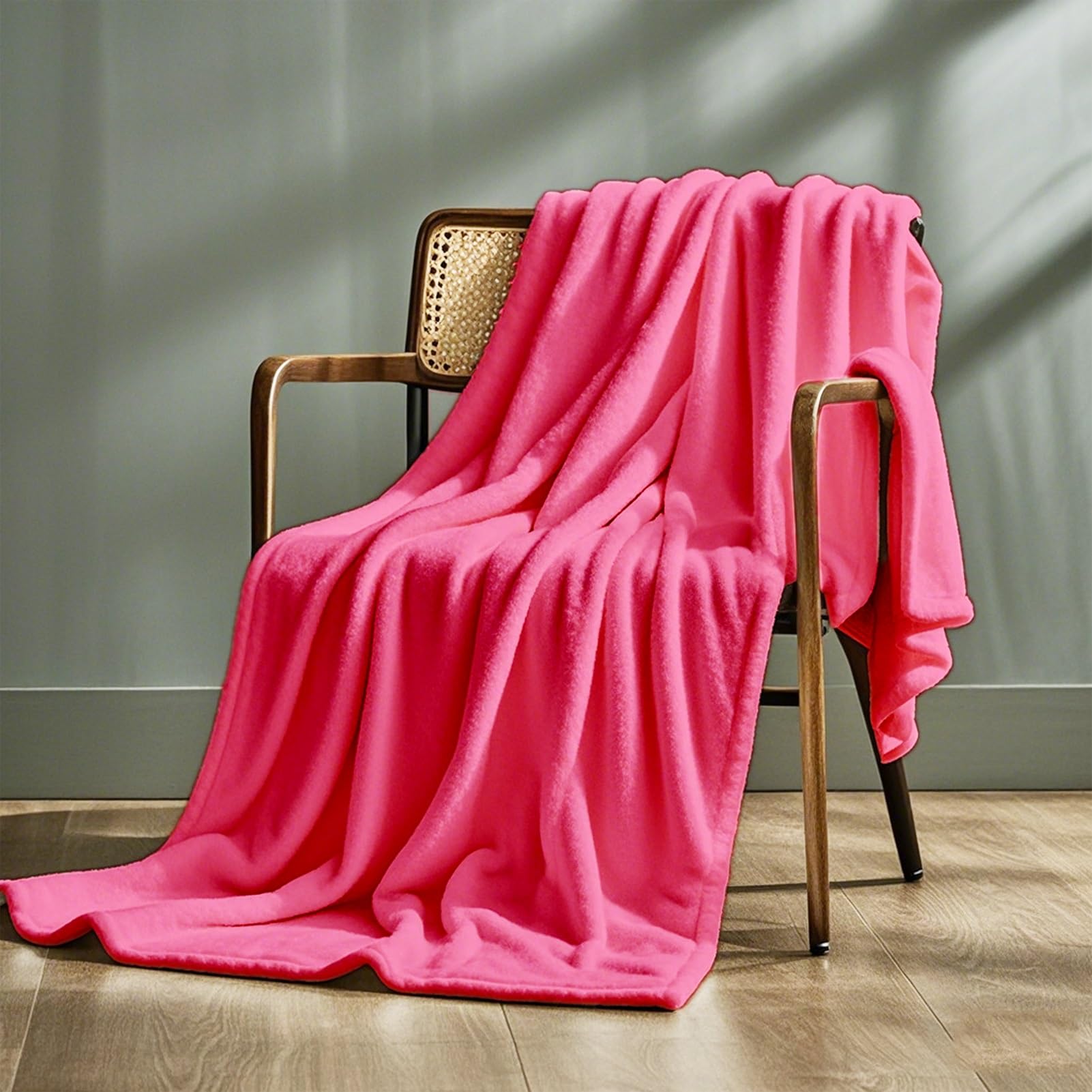 STGAO Throw Blanket 110 x 300 cm Lightweight and Cozy Soft Throw Blanket Support Customization for All Season - Bed Couch & Sofas Settee, Dark Pink