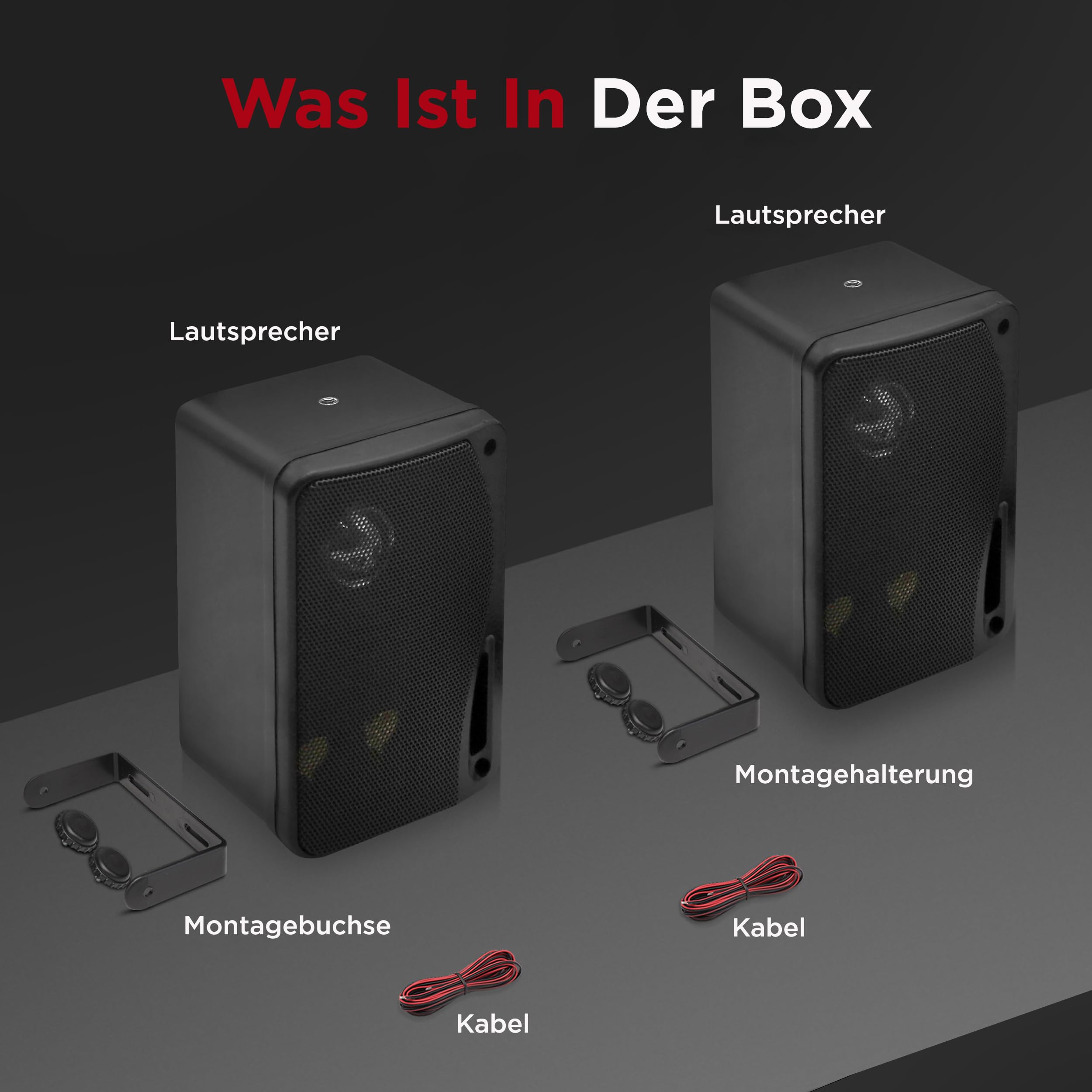 Pyle Aussenlautsprecher 3.5" Schwarz – 200W Wandlautsprecher wetterfest für Außenbereich Marinegeeignet Indoor & Outdoor Kompakte Bauweise Ideal für Terrasse Garten Boot