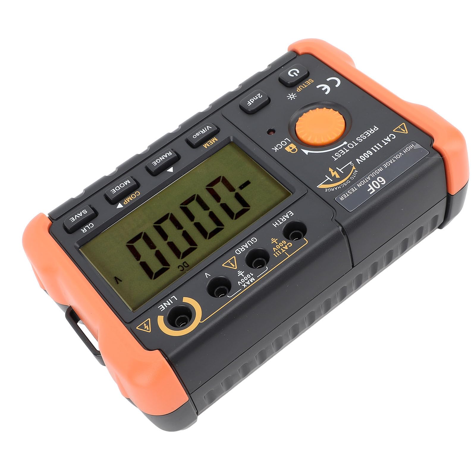 Cocoarm Tester Izolacji Megaomomierz, Miernik Rezystancji Izolacji od 50 V do 2500 V, Zakres od 0 do 100 GOhm, Przechowywanie Danych PI DAR, Testowania Sprzętu Elektrycznego, Kontroli, Konserwacji