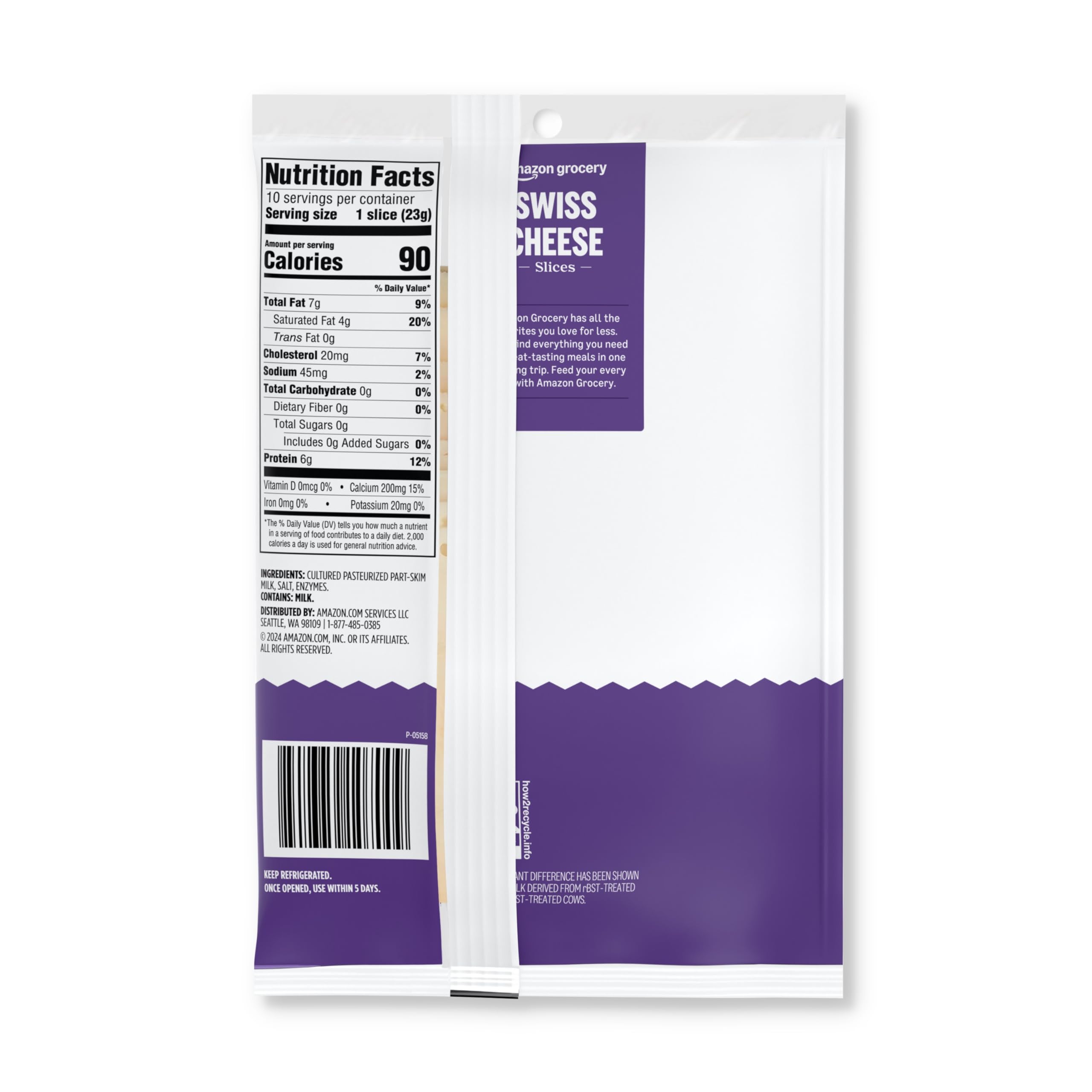 Amazon Grocery Swiss Cheese 8 Oz 10 Slices Previously Happy Belly Packaging May Vary — view 3