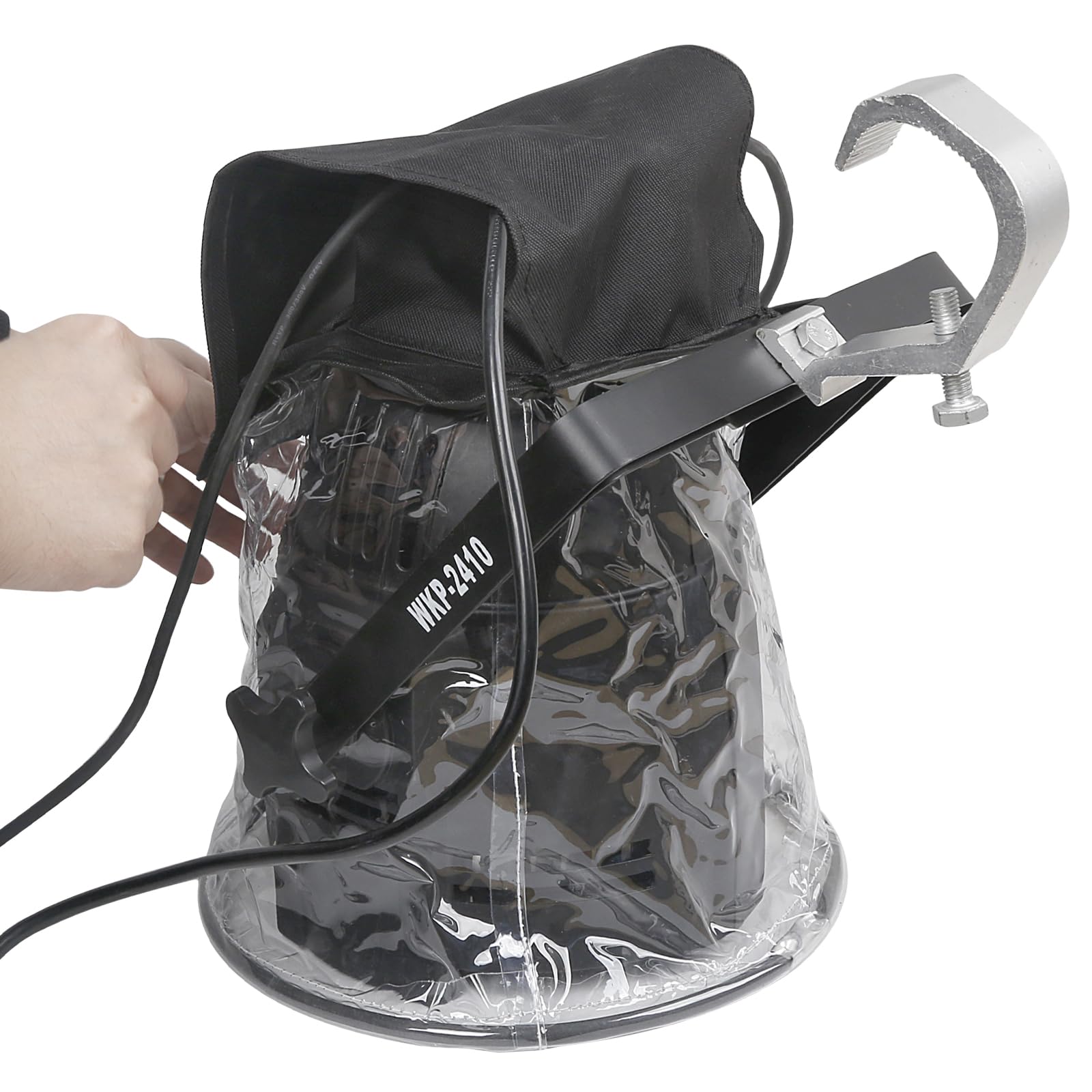 WECAN Lot de 8 housses de pluie étanches pour éclairage de scène, mini tête mobile à DEL à suspendre, accessoires étanches à la pluie et à la poussière transparents