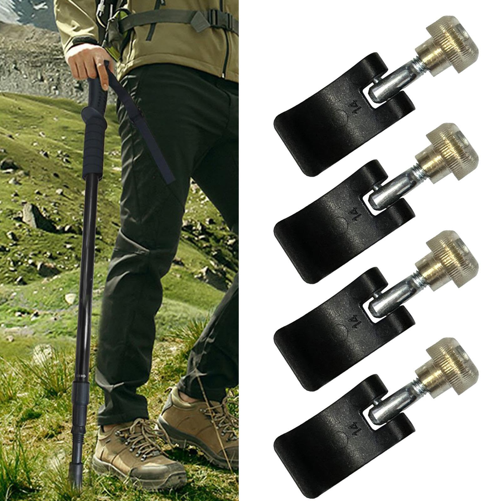 Lot De 4 Poignées De Verrouillage Pour Bâton De Randonnée – Anti-dérapant, Taille 14/16/18 Mm – Réparation Facile