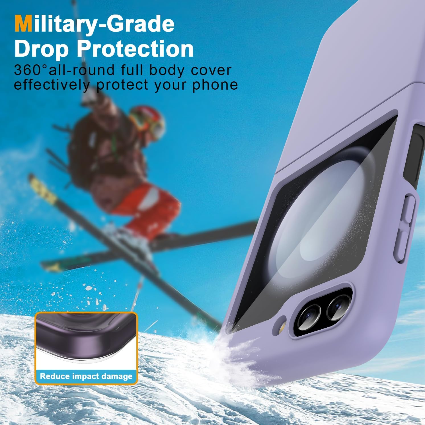 for Galaxy Z Flip 5 5G Case,Lightweight,Slim Fit Drop Protection Rugged Shockproof Cover for Samsung Galaxy Z Flip5 5G,Slim Thin Hard PC Shockproof Protective Phone Purple 4-Z Flip5-08
