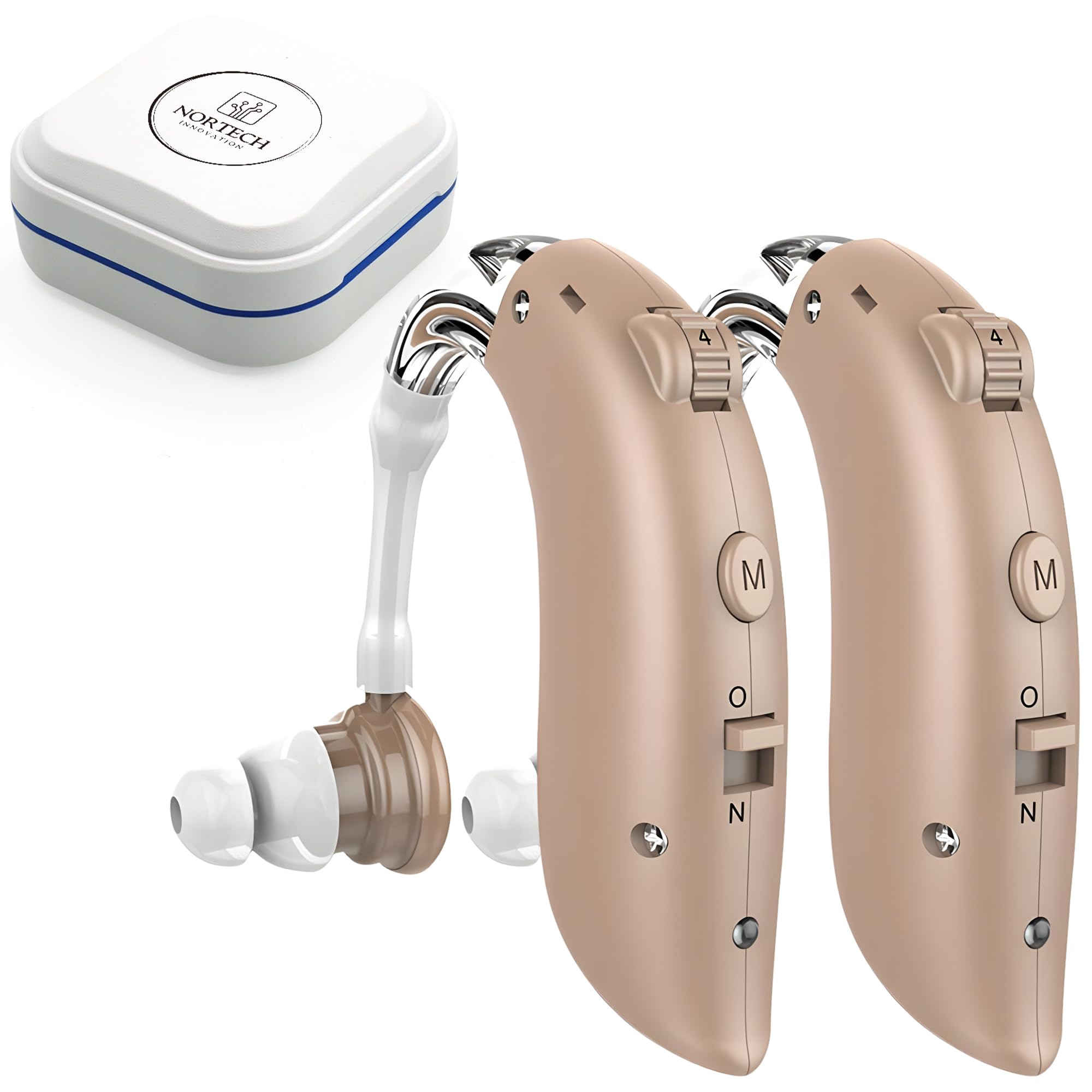 Amplificador Auditivo con Modos Ajustables al Entorno, Amplificadores Auditivos de Larga Duración, Amplificador Auriculares Inalámbricos, Amplificador de som (Pareja)