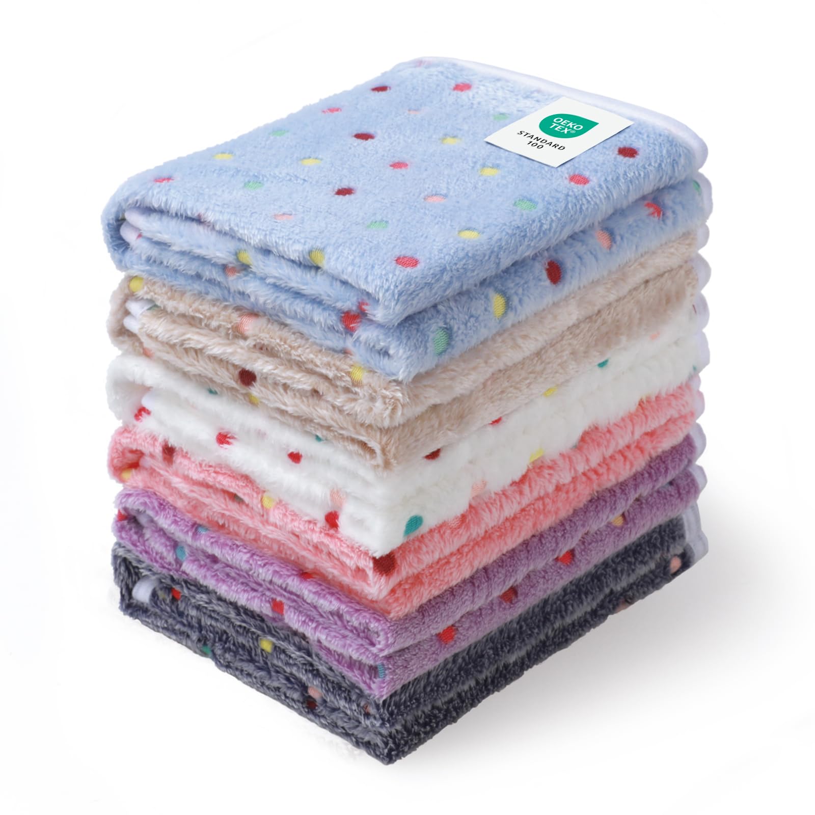 1 Pack 6 Blankets Dog Cat Soft Fluffy Fleece Pet Blanket Warm Cute Print Design Puppy Kitten Blanket Doggy Dot Small(23"x16")