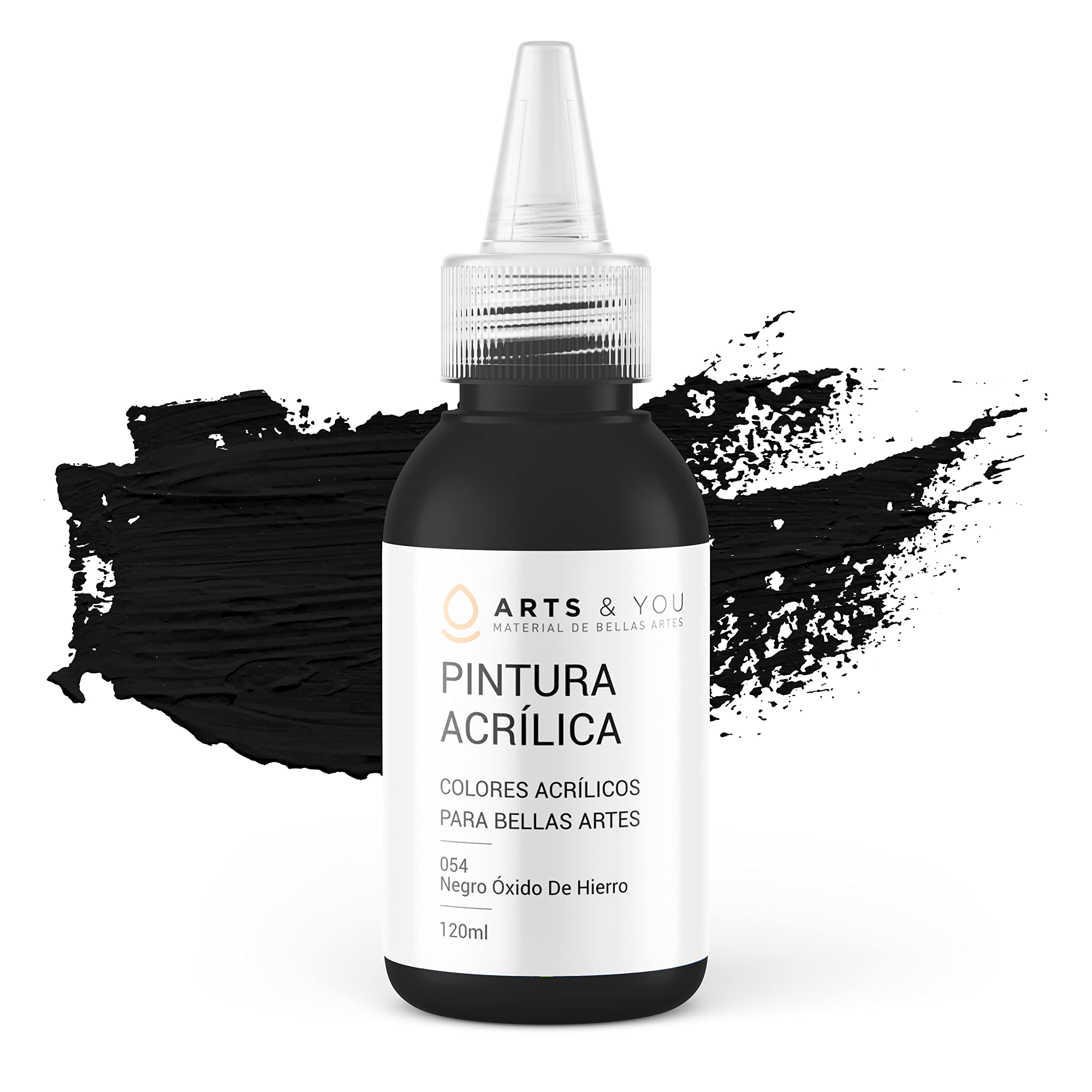 Arts & You Pintura Acrílica Soft Studio, 120 ml, 54 Negro Óxido De Hierro, profesional, para Bellas Artes y Manualidades, Satinada, Ideal para Lienzos y Papel