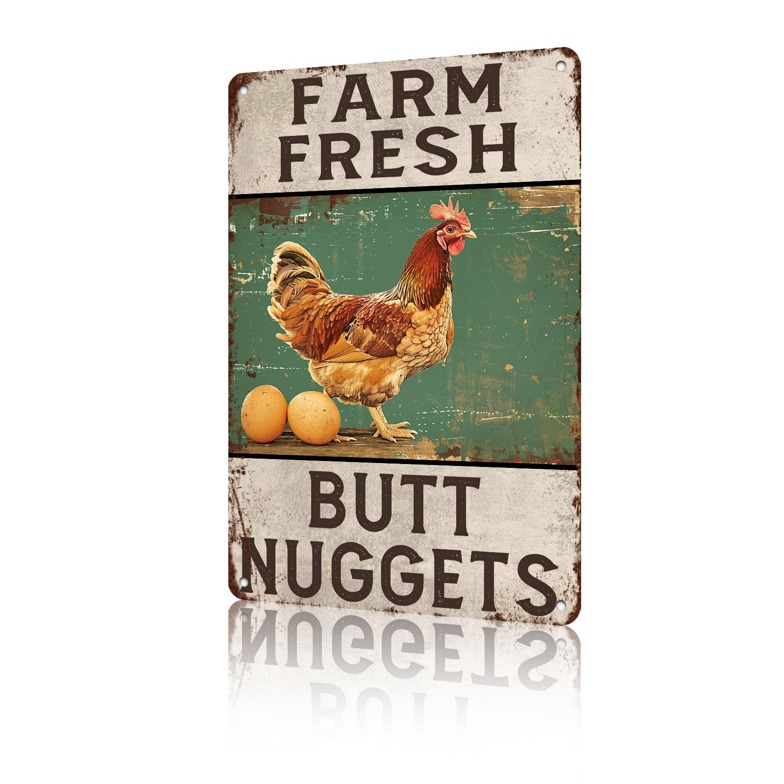 Anceky Farm Fresh Chicken Coop Metal Tin Sign Yard Sign Wall Decor for Home Yard Outdoor Bar Cafe Outside 12×16 Inch