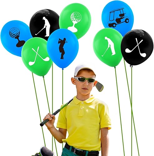 Miniatura 5 de 60 globos de látex de golf para decoración de fiesta, suministros de fiesta de golf, deportes al aire libre, cumpleaños, baby shower, recuerdos de