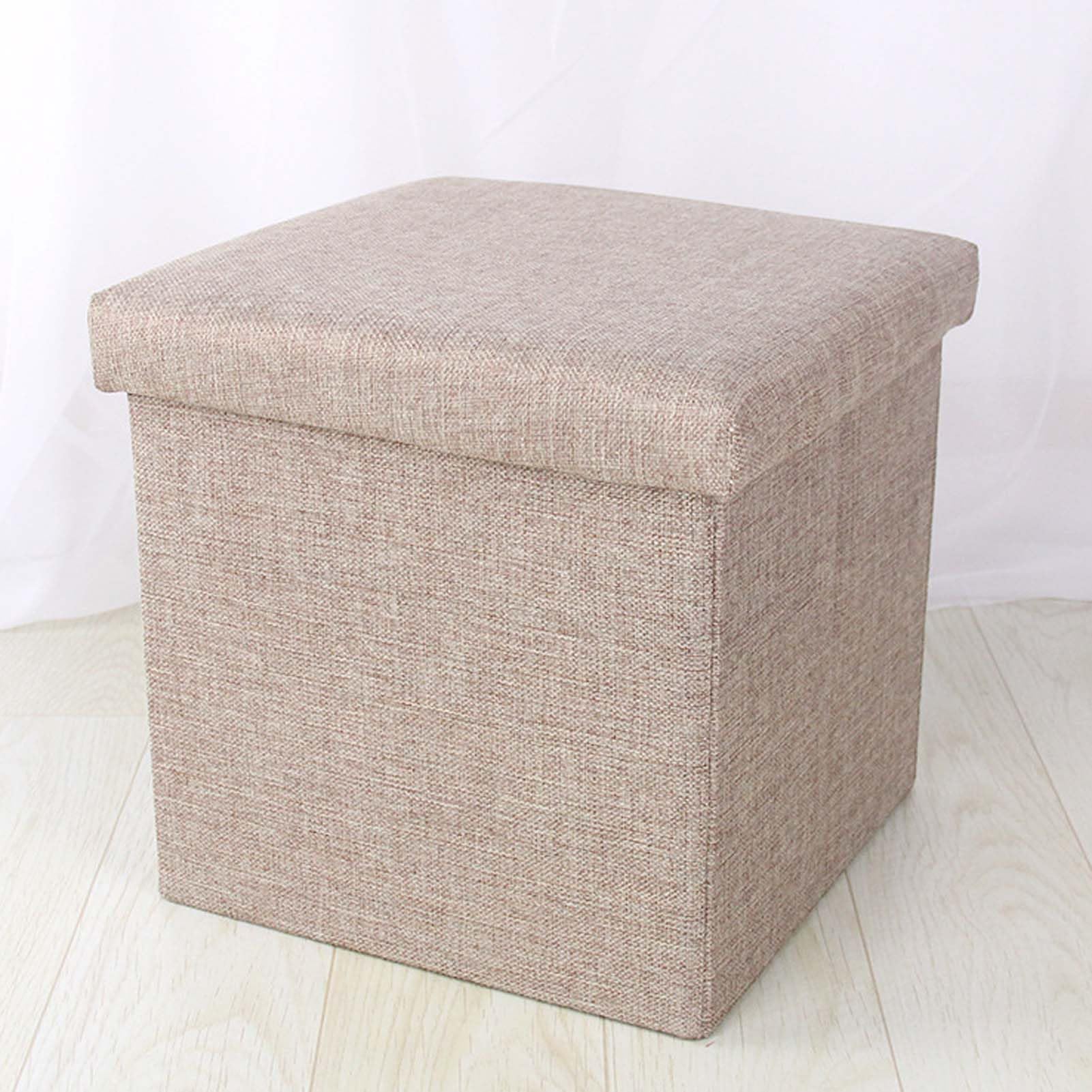 Pouf de rangement pliable et repose-pieds rembourré de 48 cm pour salon