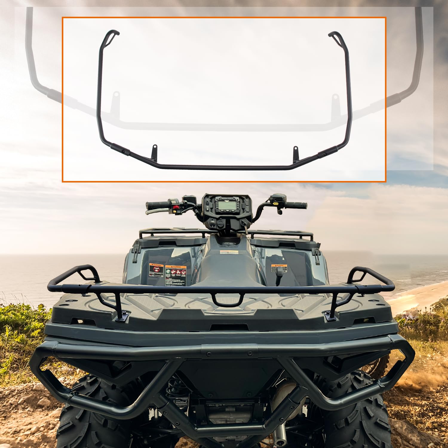 Polaris Sportsman Rear Rack For Atv Moose Flexgrip Gun & Bow Racks For