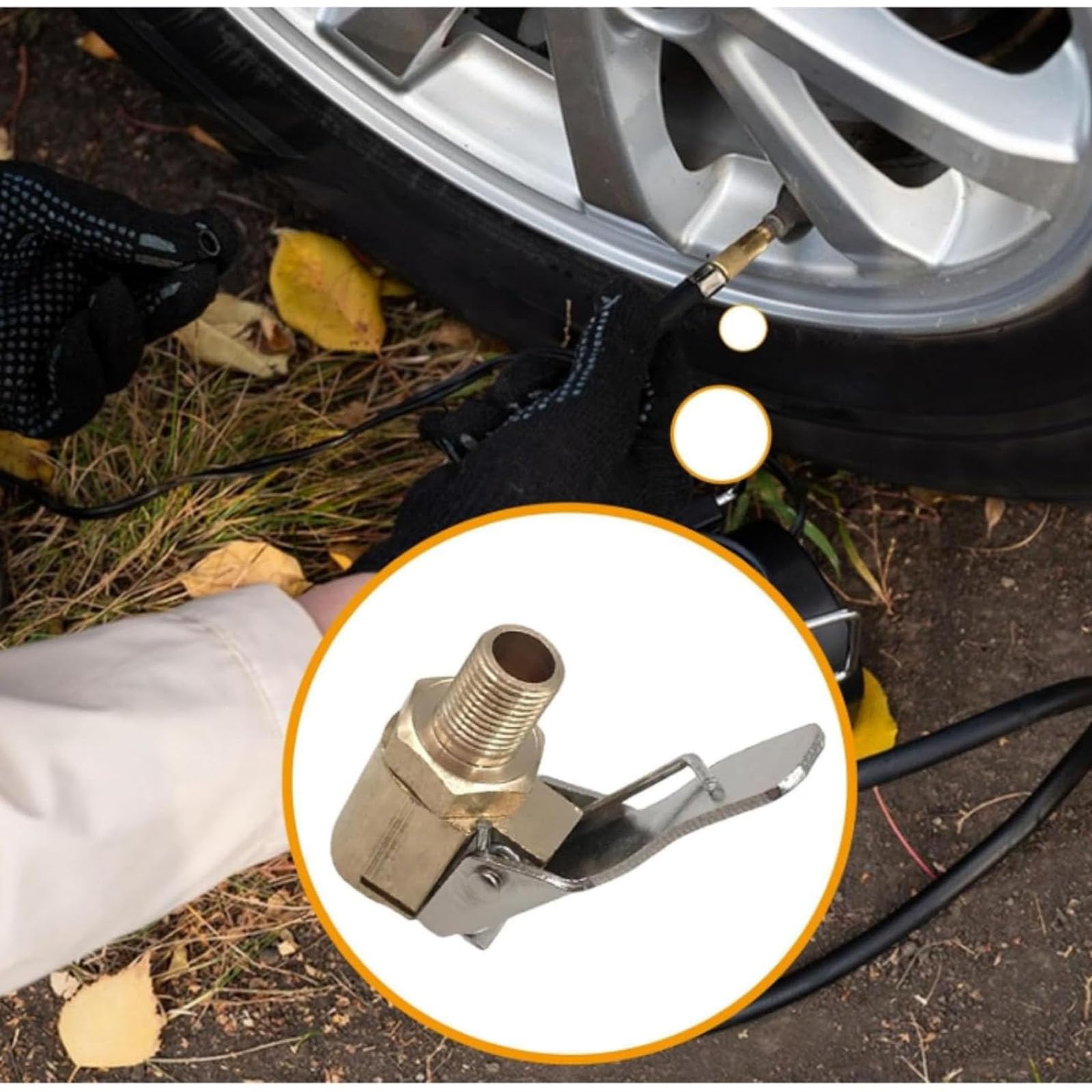 Mandrini ad aria per pneumatici, adattatore di gonfiaggio in ottone resistente, a sgancio rapido, con connettore a morsetto da 8 mm, set da 6
