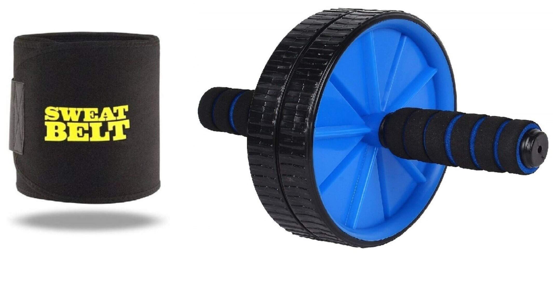 Effingo Double Wheel AB Roller with multiple Combination/Strength Training Equipment for Core Workout for Home & Gym ( Multicolor ) (AB Wheel With Sweat Sliming Belt) (B09278TY67) Amazon Price History, Amazon Price Tracker
