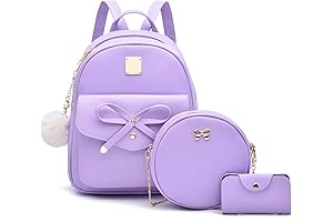 Girls Bowknot Fashion Leather Backpack: Style for Young Adventurers