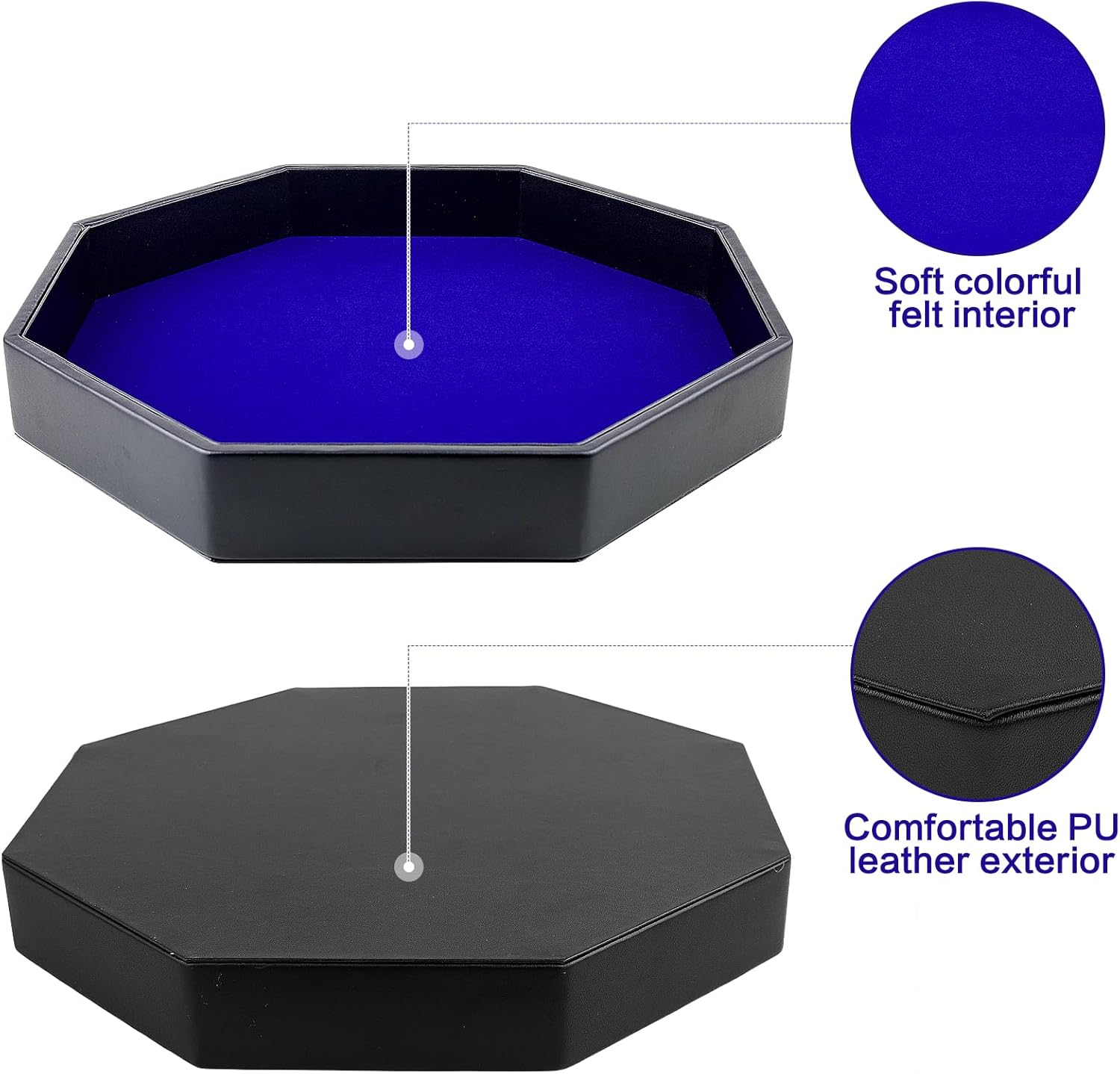 The Bundle of Dice Cup Set and Matching Tray - Black and Blue