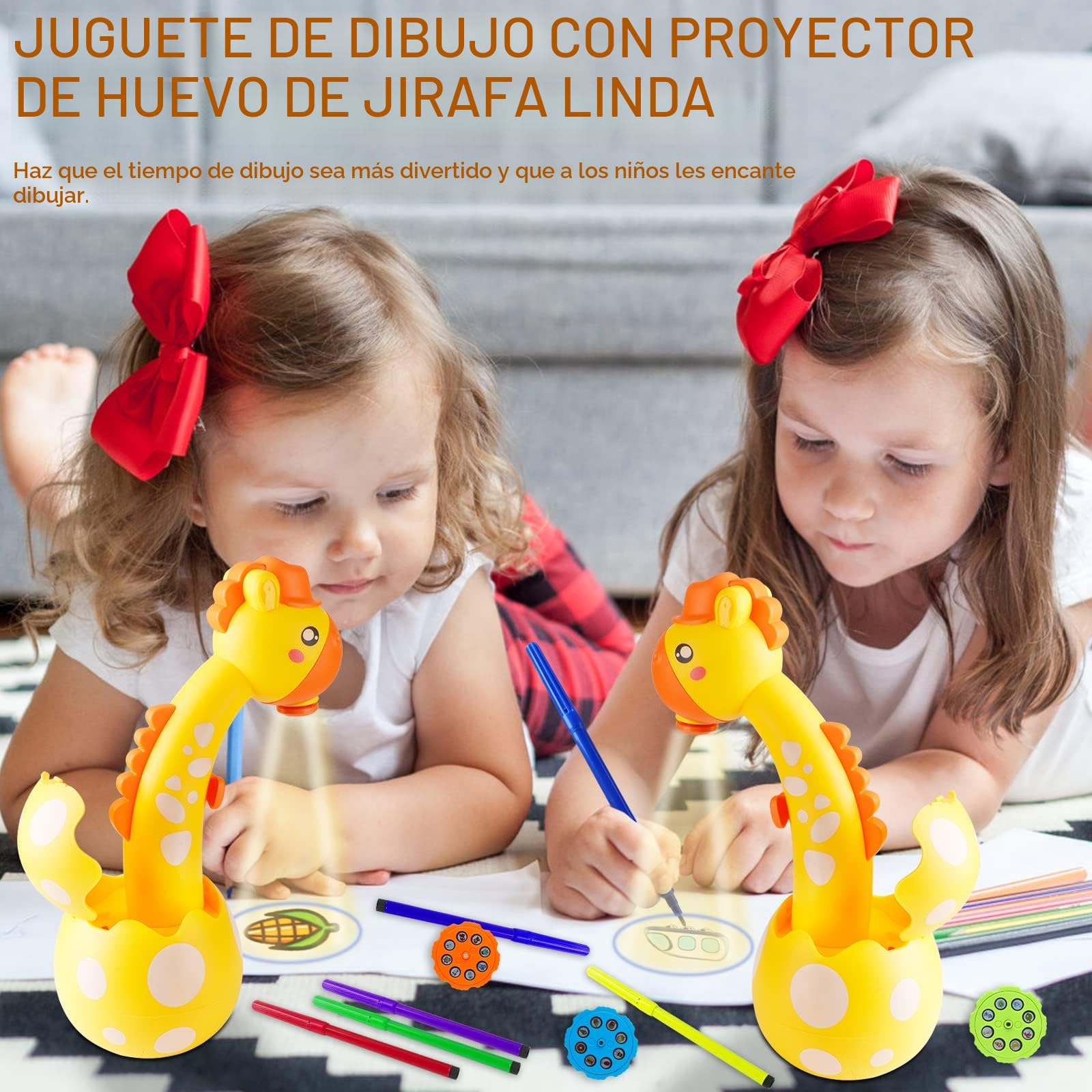KETIEE Proyector de Dibujos para Niños,Juguete de Dibujo con Proyector de Arte Juego de Mesa de Dibujo Educativo de Proyección de Aprendizaje Proyector Inteligente para Niños Niñas 3-6 Años,Amarillo