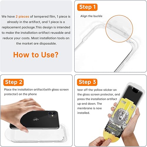 Miniatura 9 de Paquete de 2 protectores de pantalla de privacidad para iPhone 14 Plus13 Pro Max de 6.7 pulgadas, con alineación automática impecable, vidrio