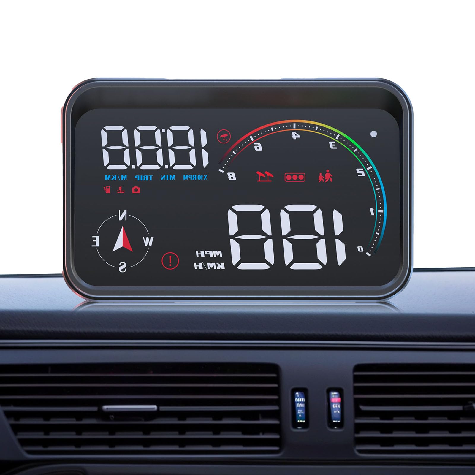 Uniwersalny samochodowy wyświetlacz HUD On-BD GPS Head Up z prędkością RMP alarm przekroczenia prędkości wody cyfrowy prędkościomierz działa dla większości samochodów